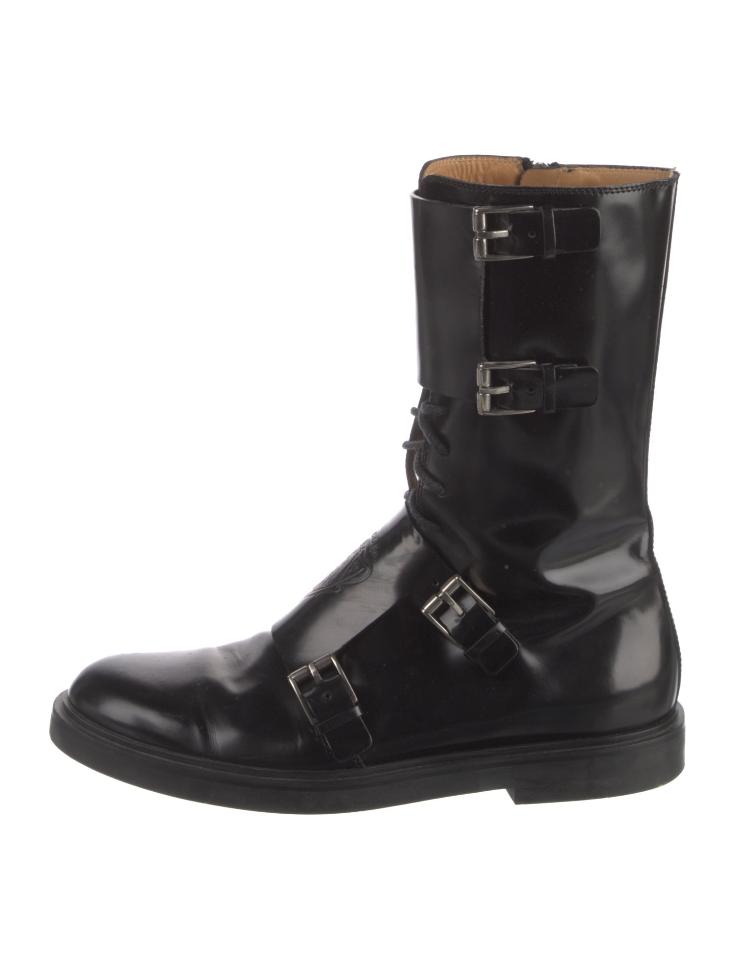Gucci Patent Leather Moto Boots