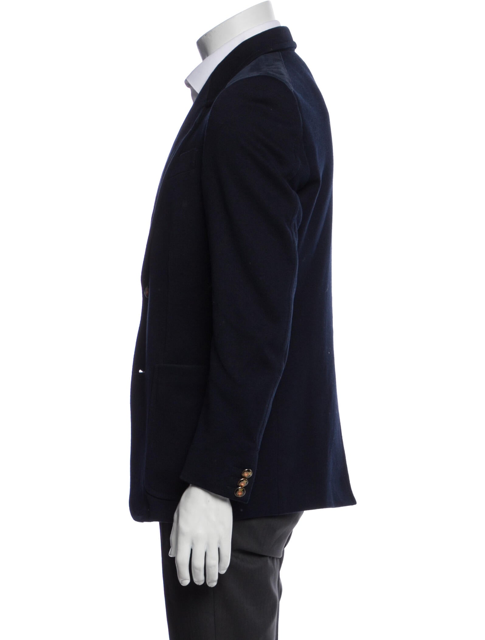 Gucci Leather Trim Embellishment Blazer