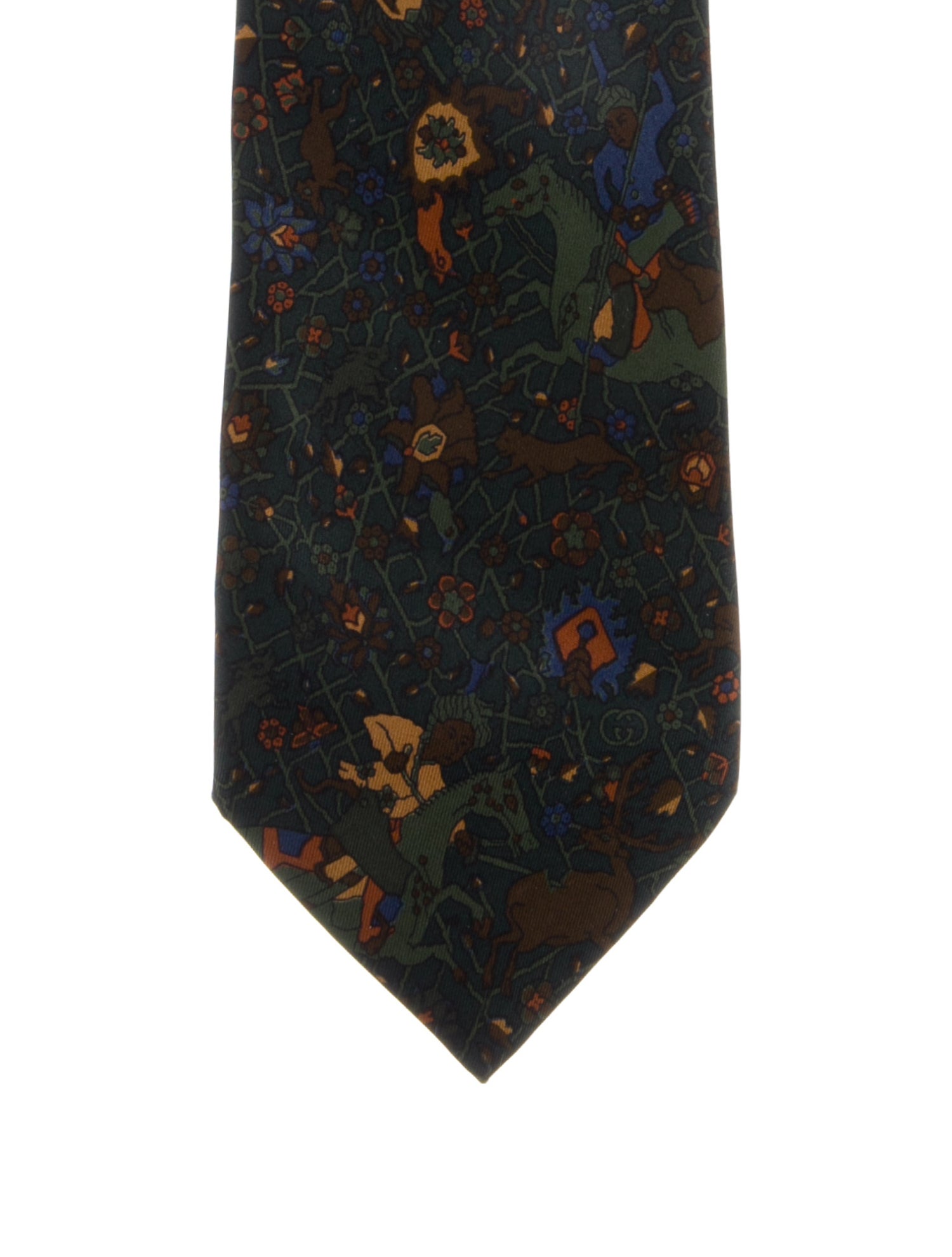Gucci Pattern Print Silk Tie