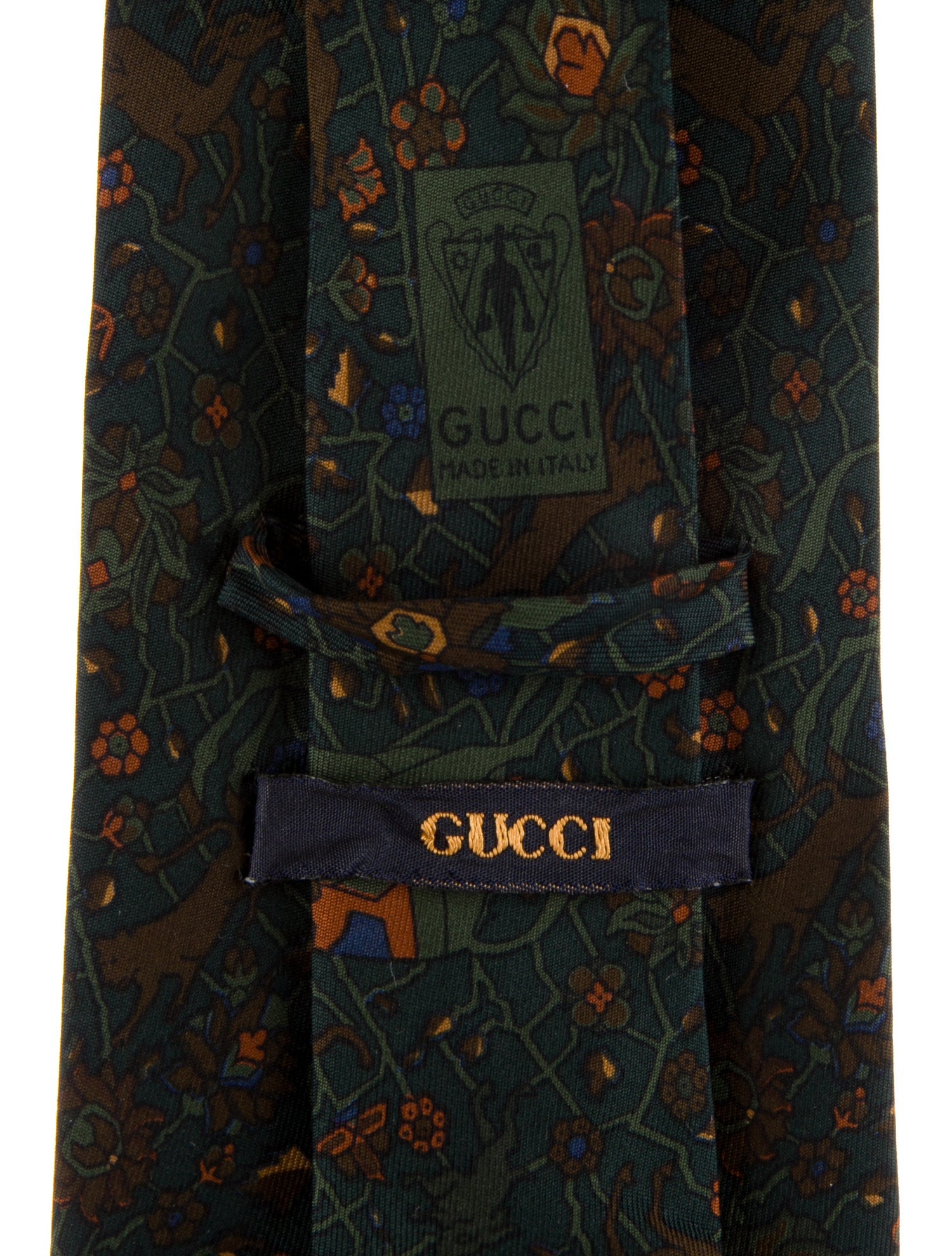Gucci Pattern Print Silk Tie