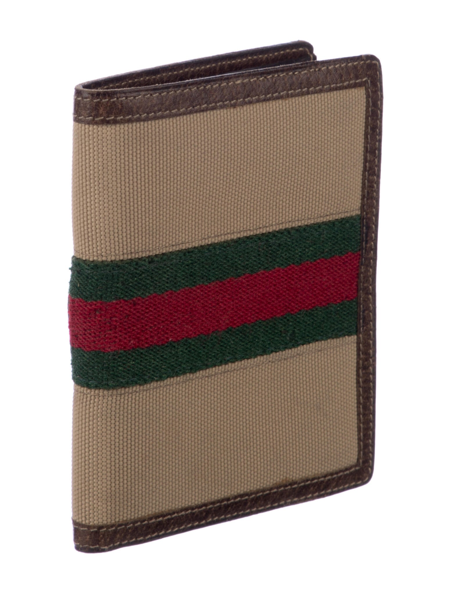 Gucci Vintage Web Accent Canvas Address Book