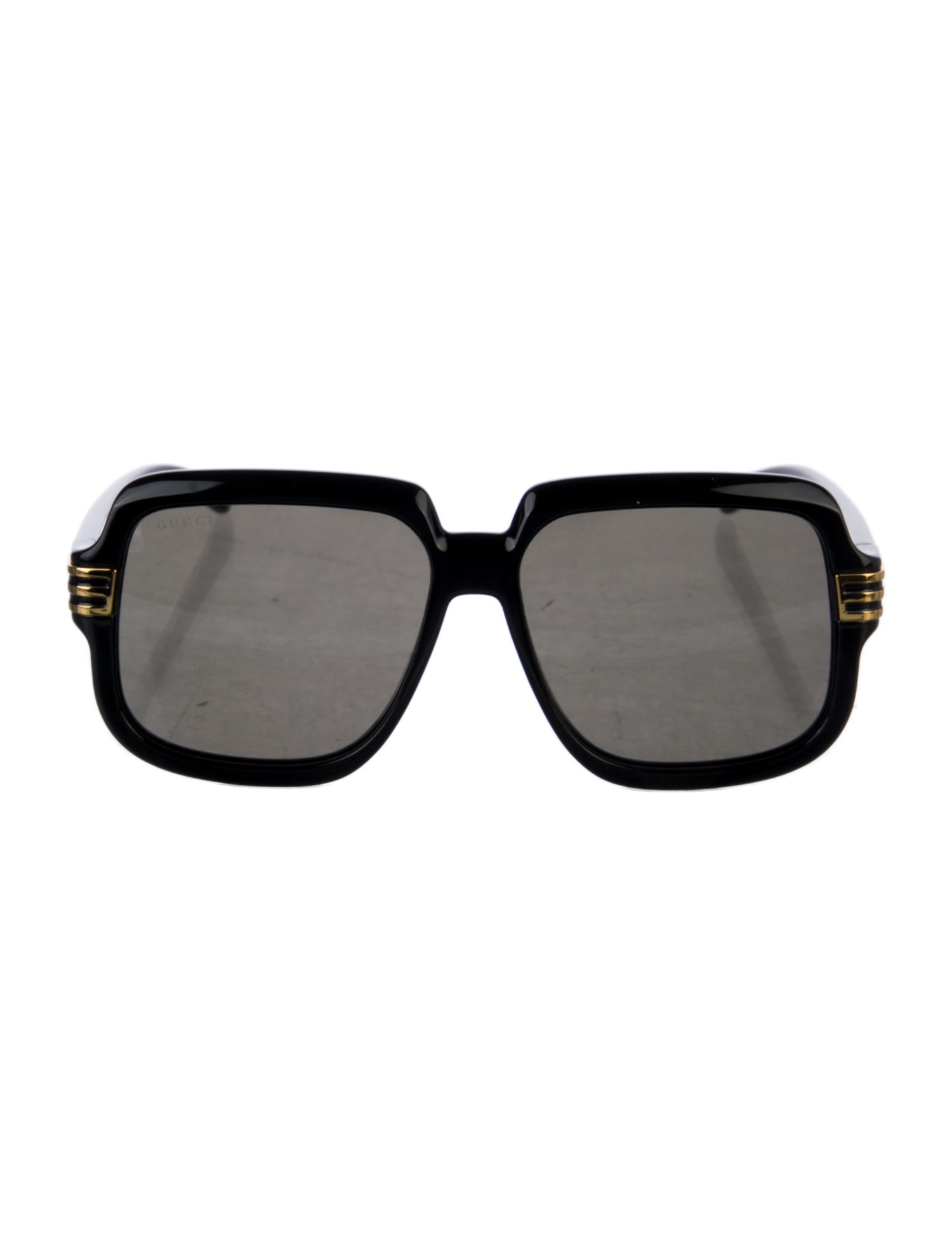Gucci Interlocking G Logo Square Sunglasses - Black 