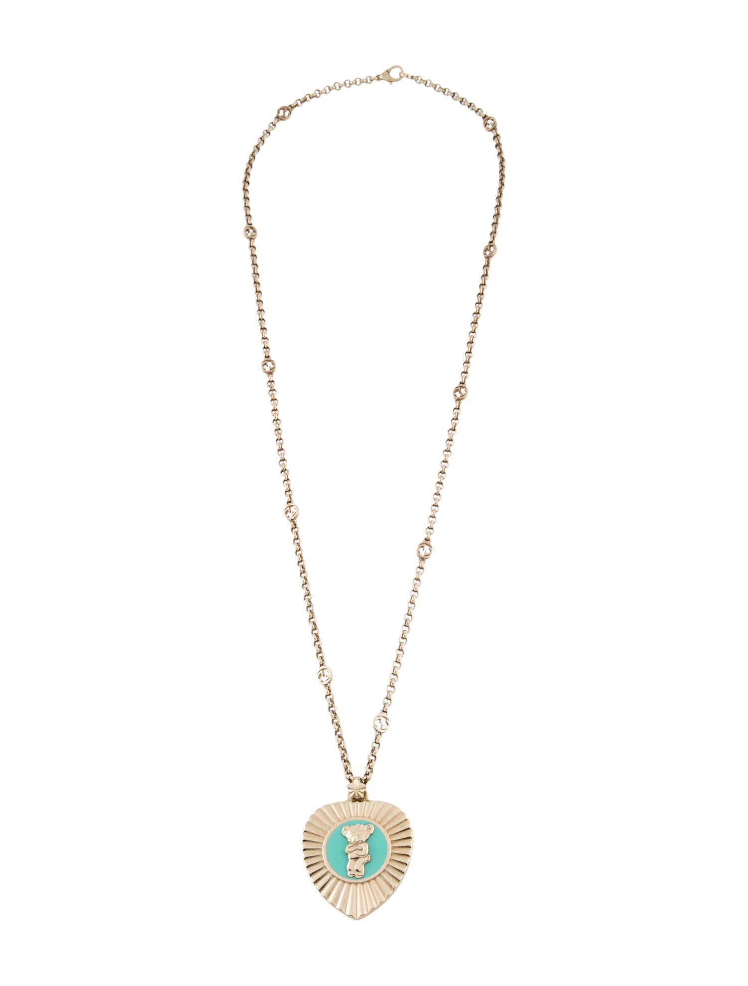 Gucci X Harry Styles Enamel "Ha Ha Ha" Bear Pendant Necklace