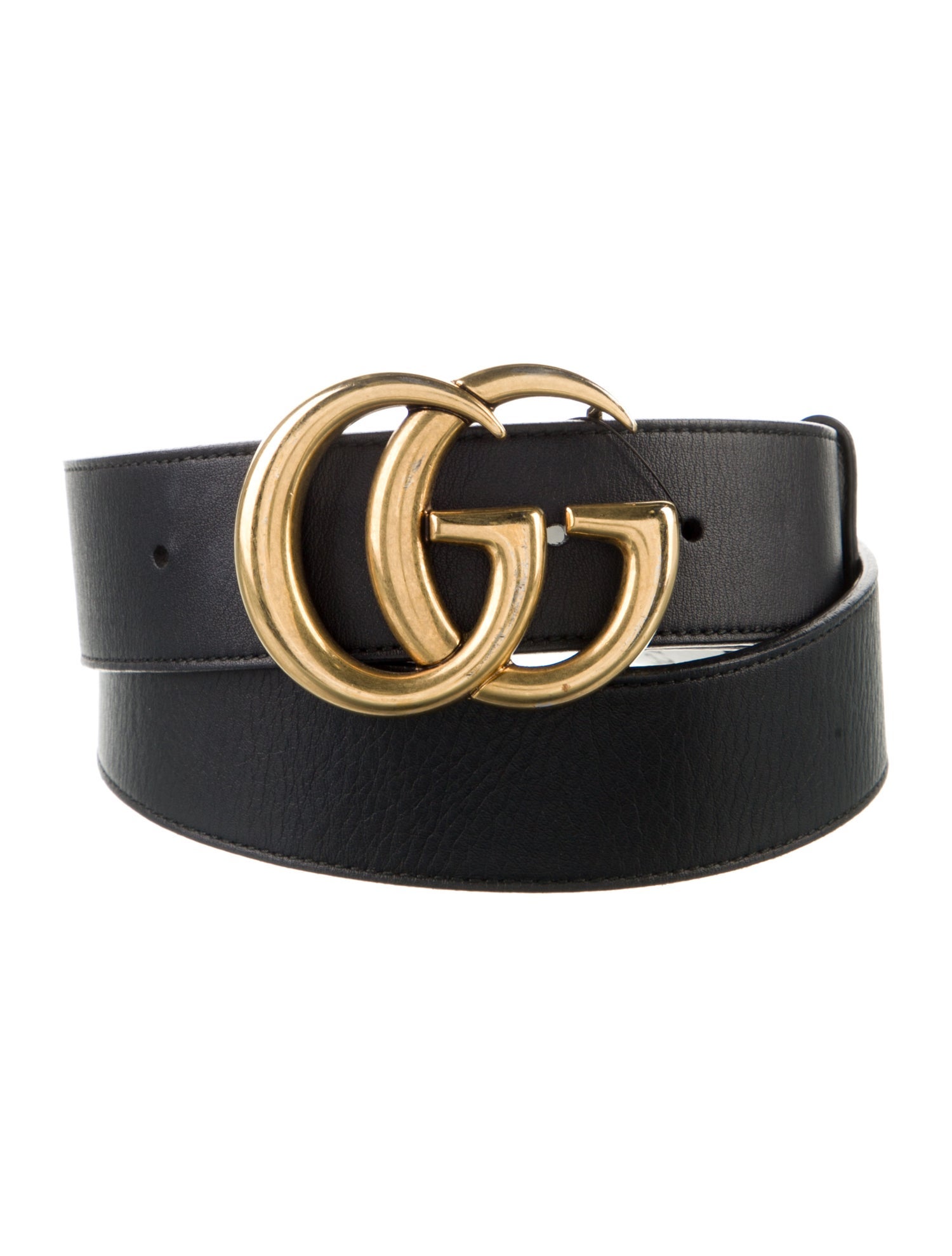Gucci Double G Logo Leather Belt