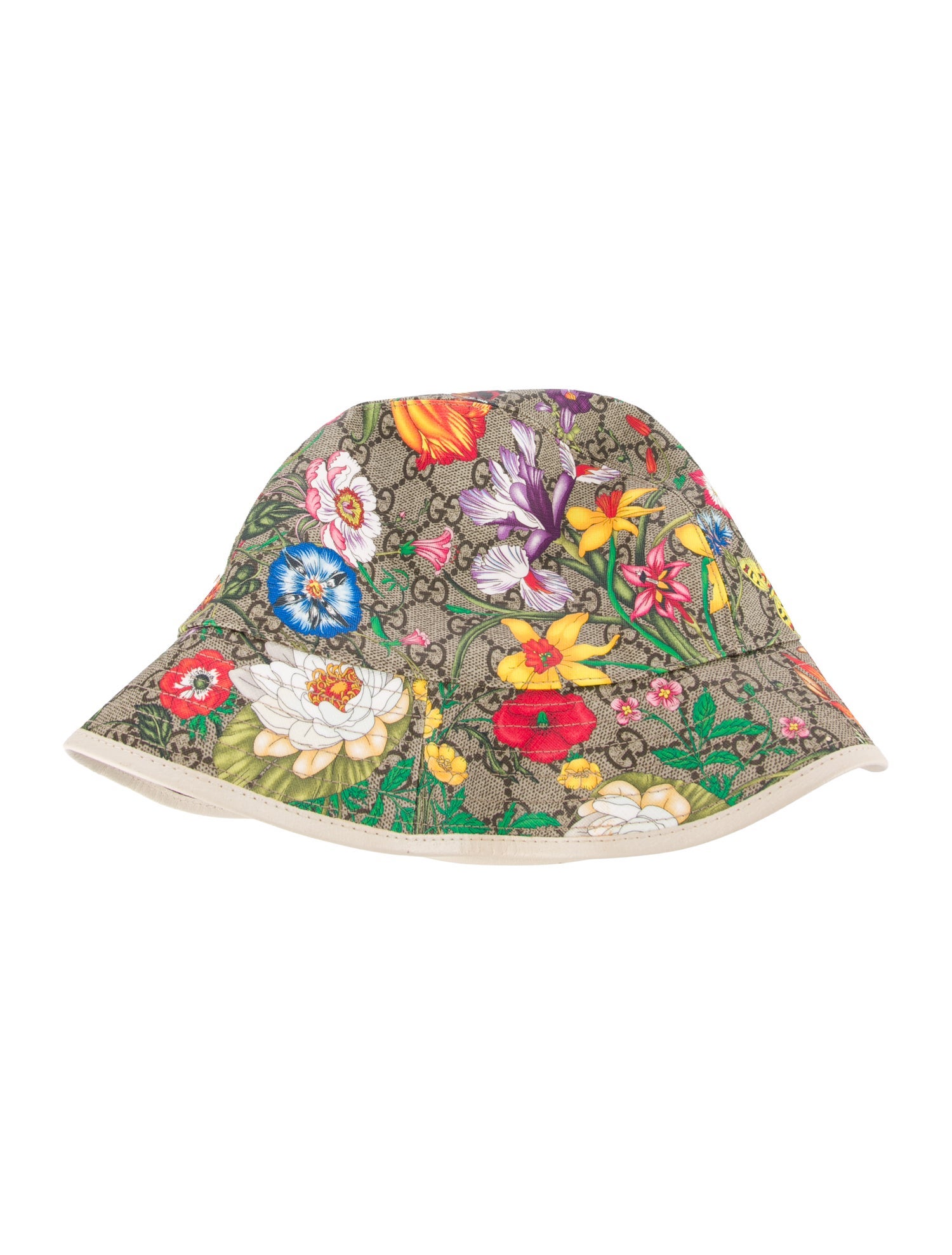 Gucci Coated Canvas GG Floral Animal Print Bucket Hat