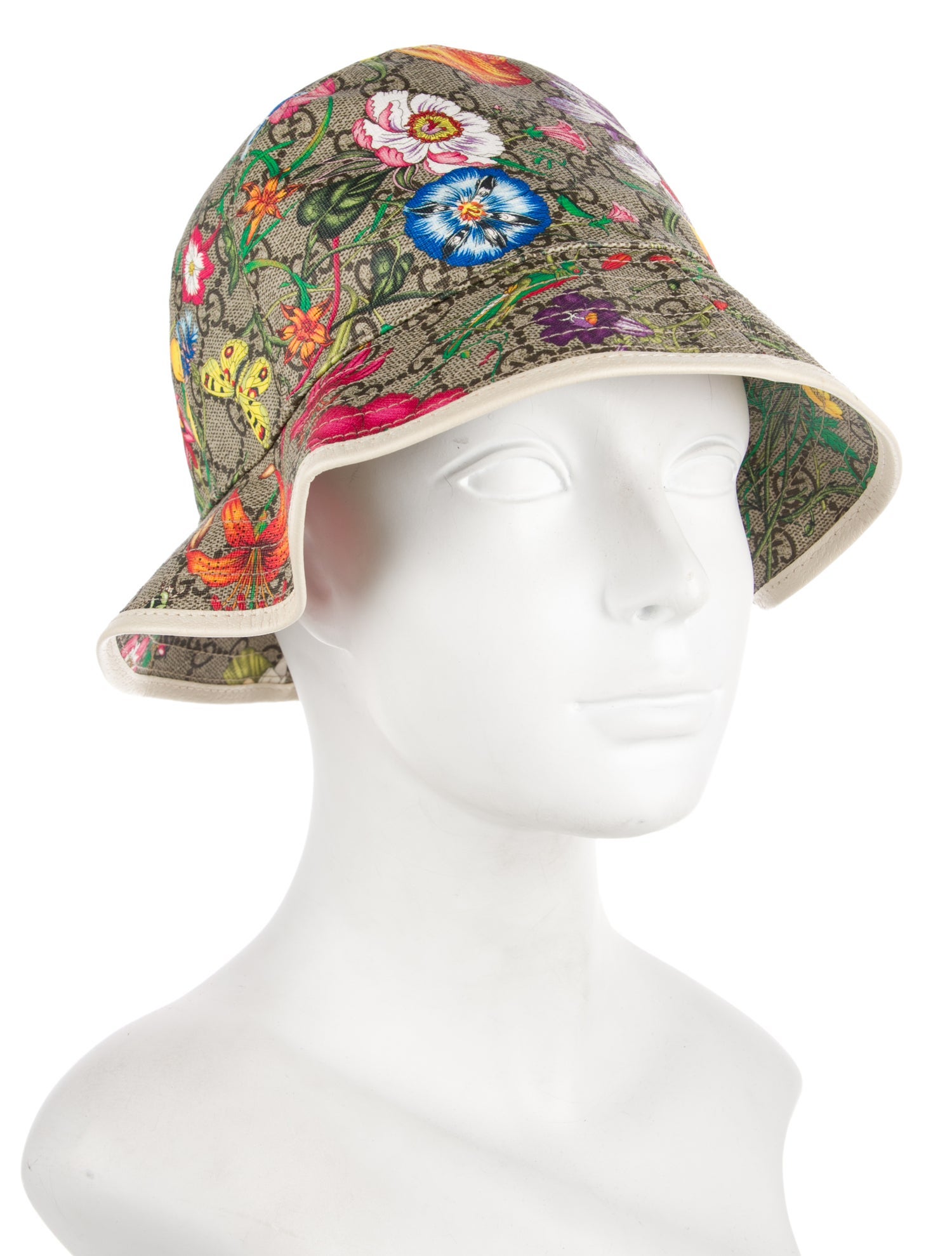 Gucci Coated Canvas GG Floral Animal Print Bucket Hat