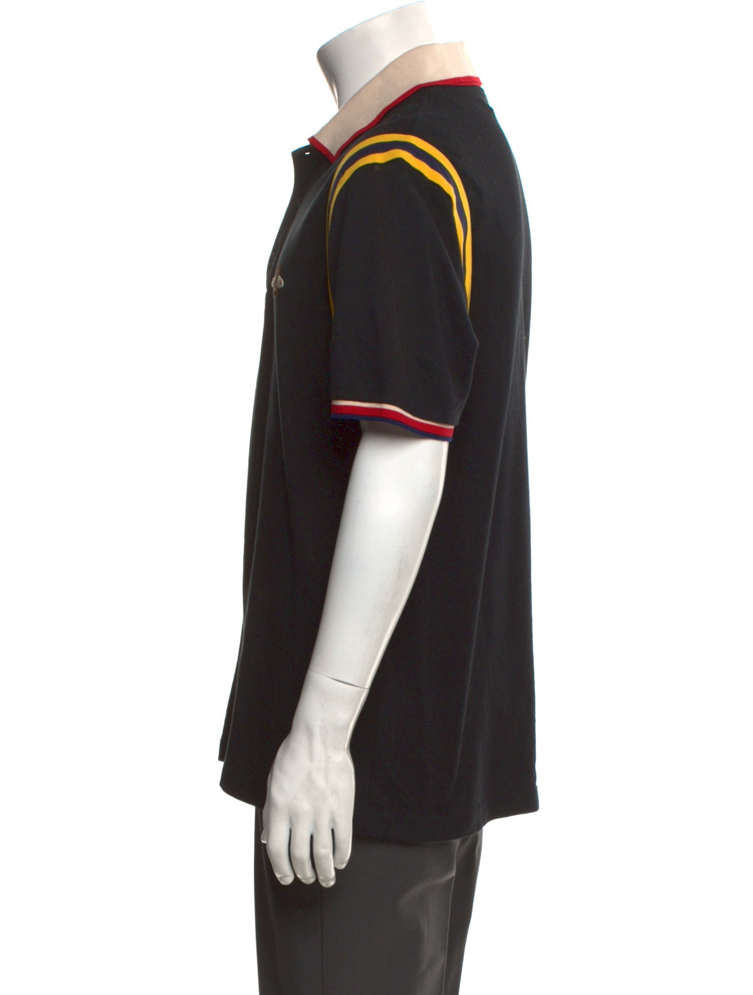 Gucci Bee Accent Striped Polo Shirt
