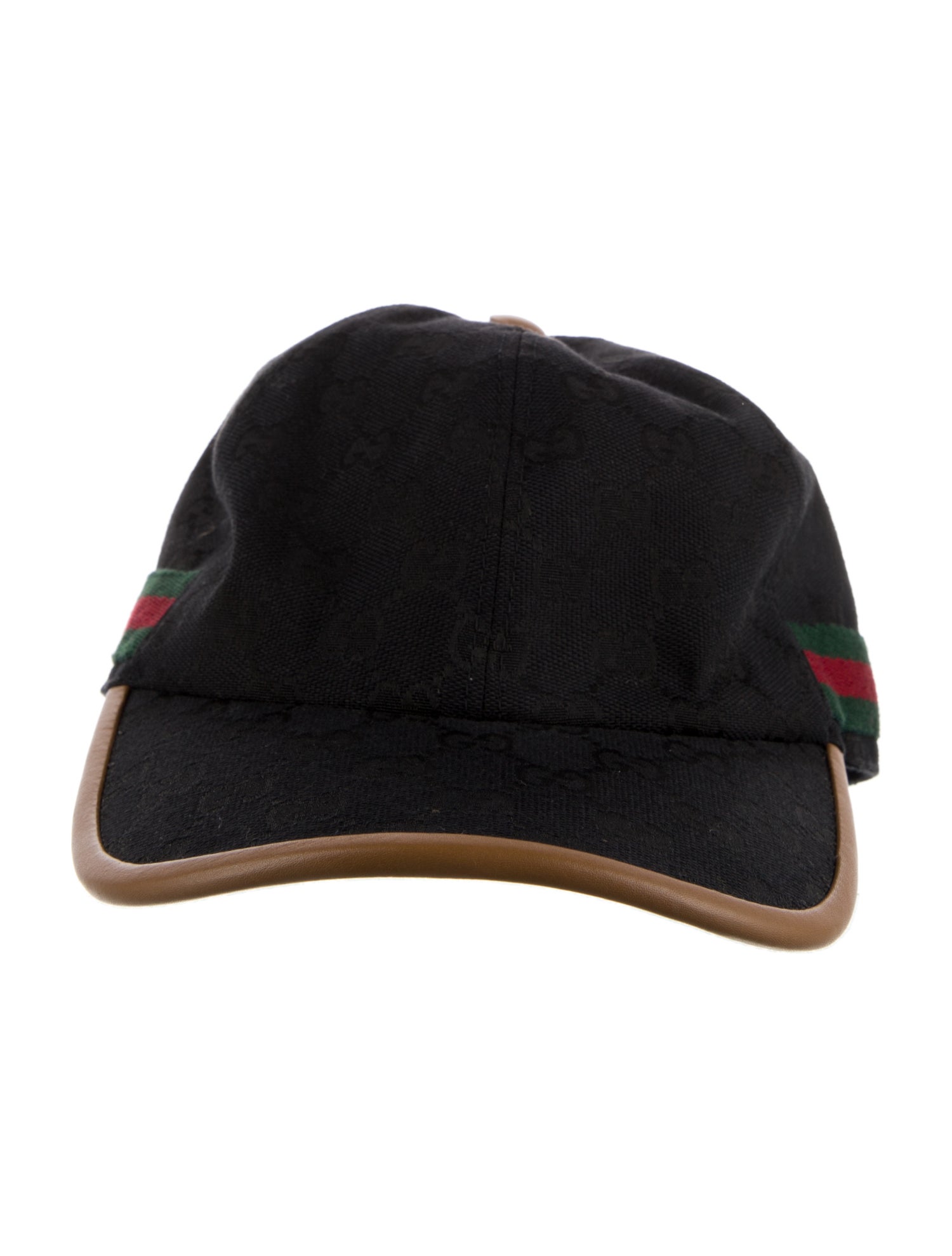 Gucci Black Gucci print with web design baseball cap