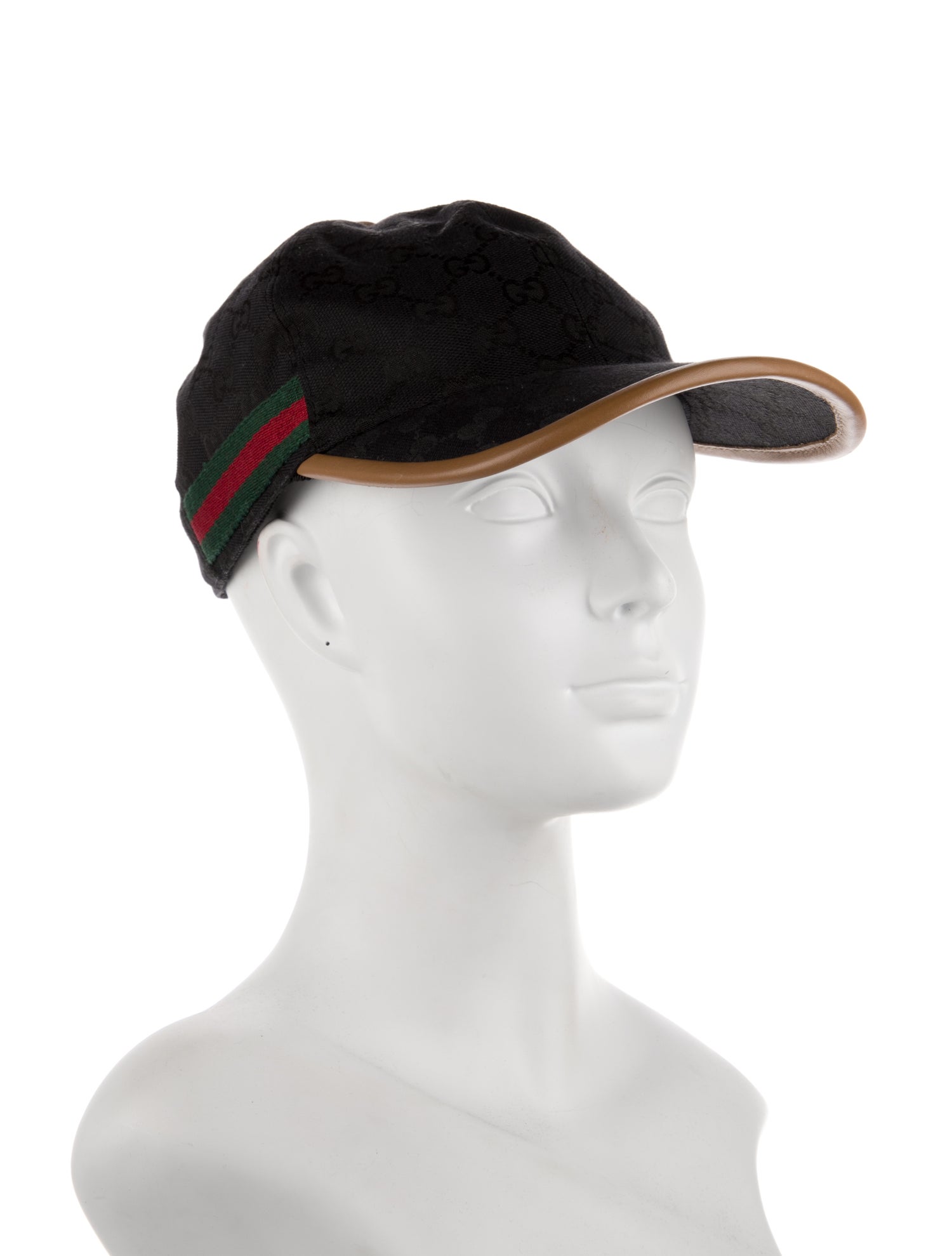 Gucci Black Gucci print with web design baseball cap