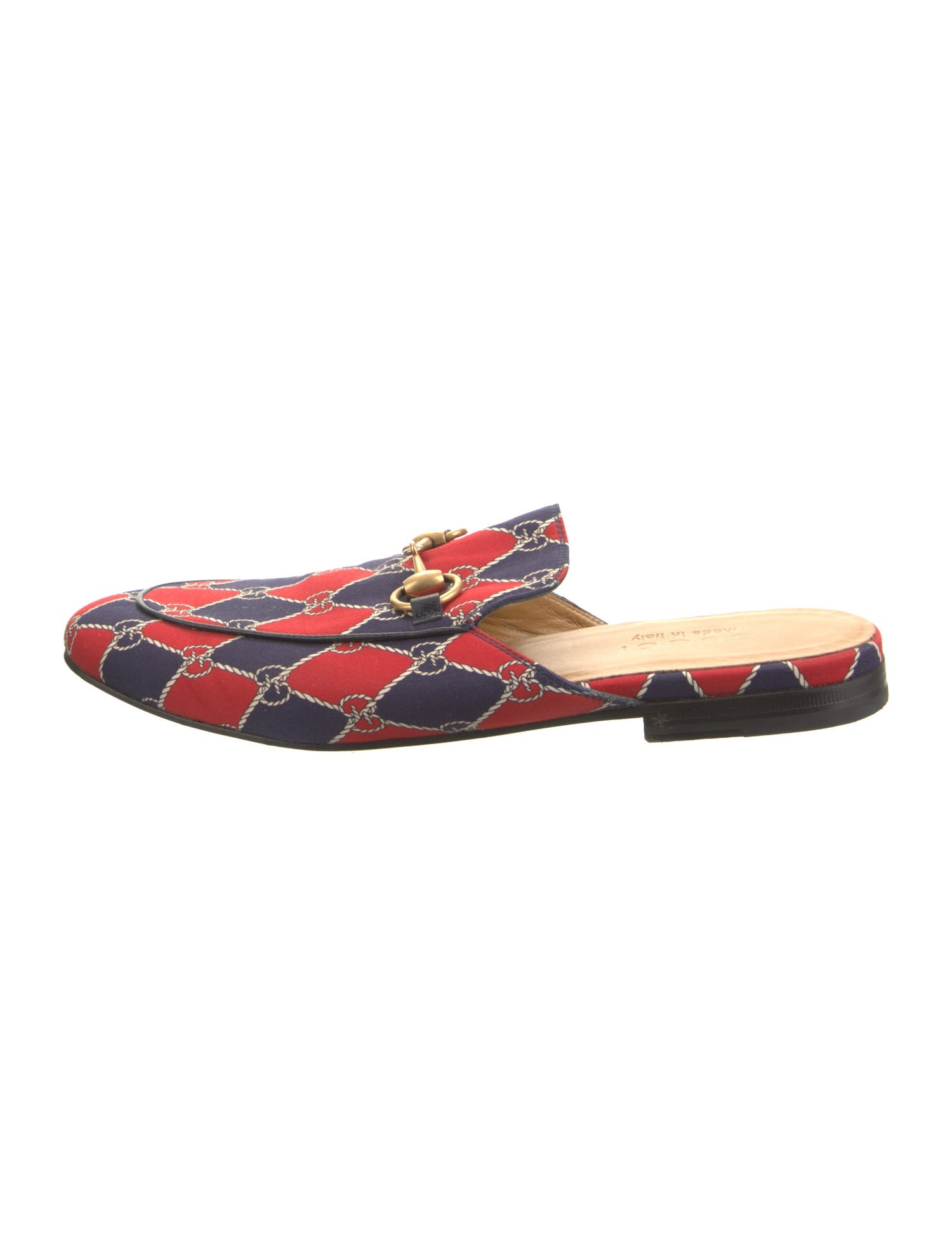 Gucci Horsebit Accent Printed Slippers
