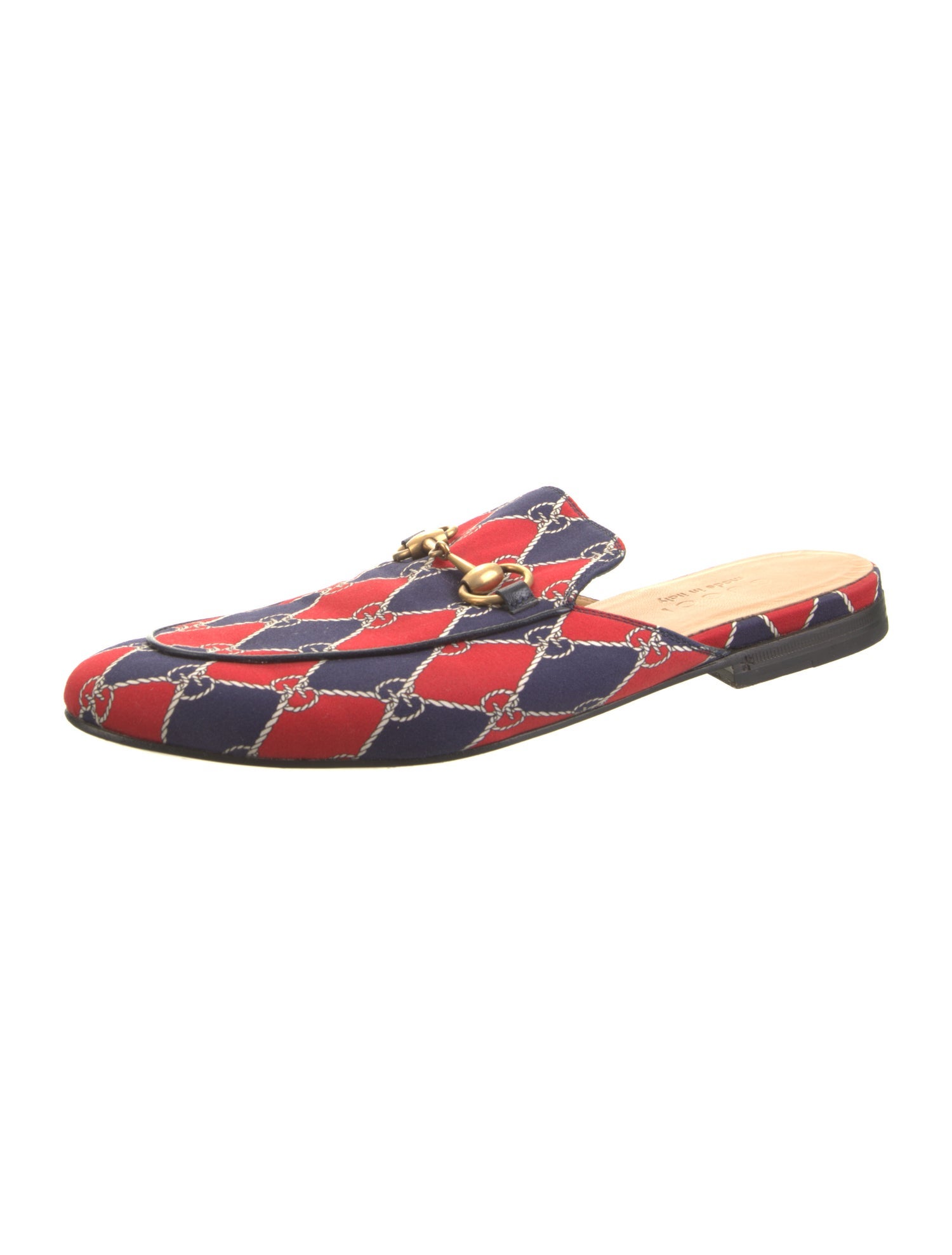 Gucci Horsebit Accent Printed Slippers