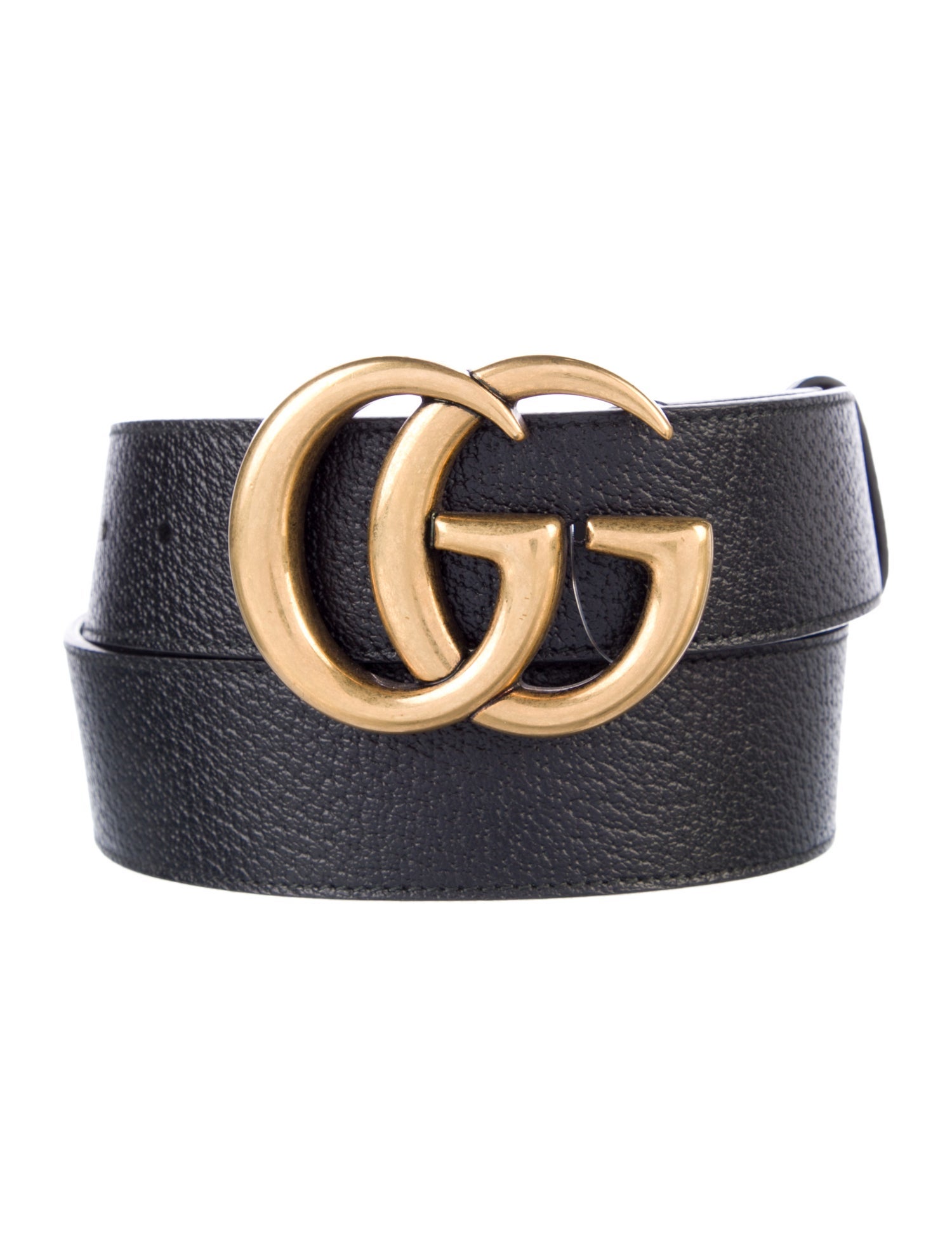 Gucci Double G Logo Leather Belt