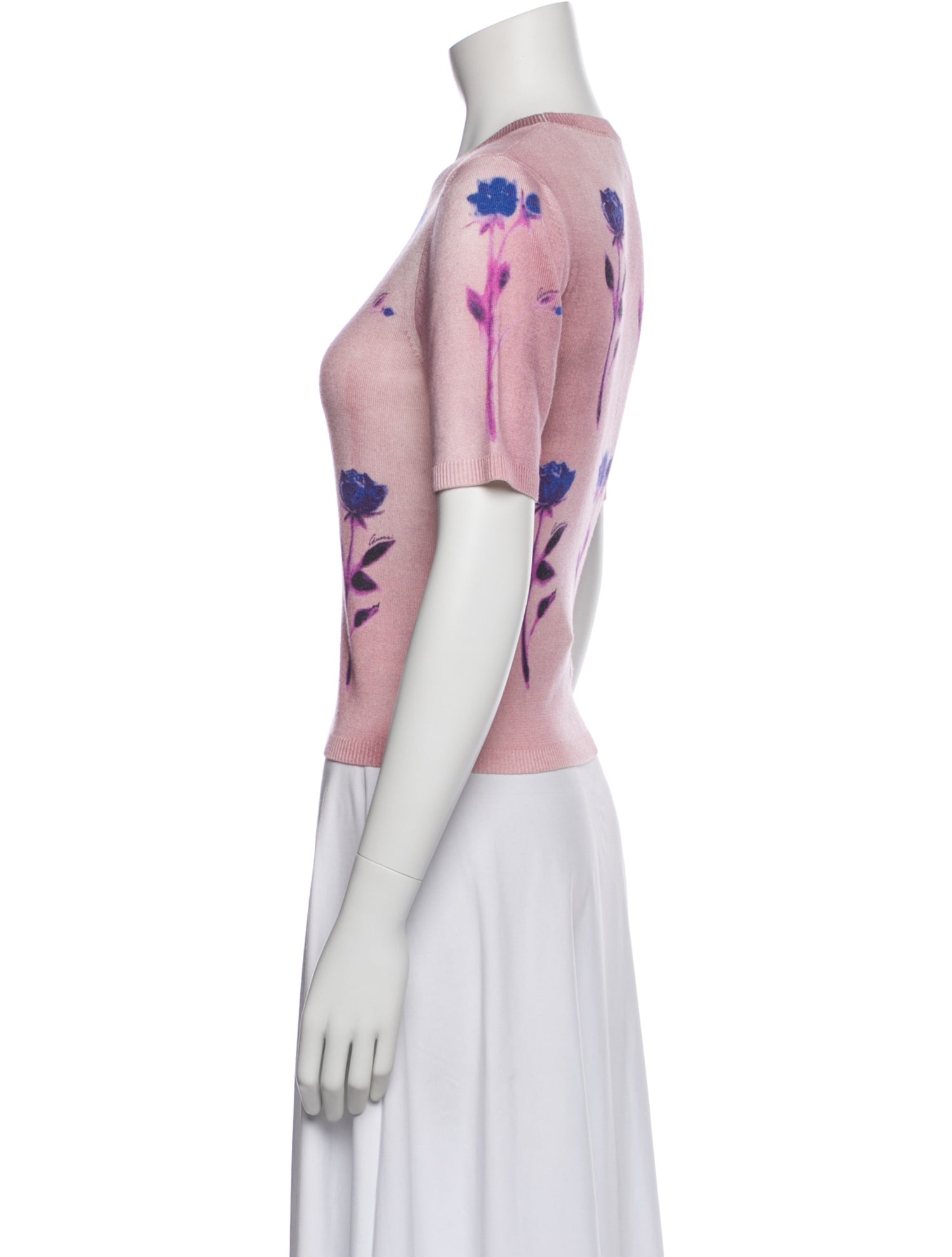 Wool Floral Print Top