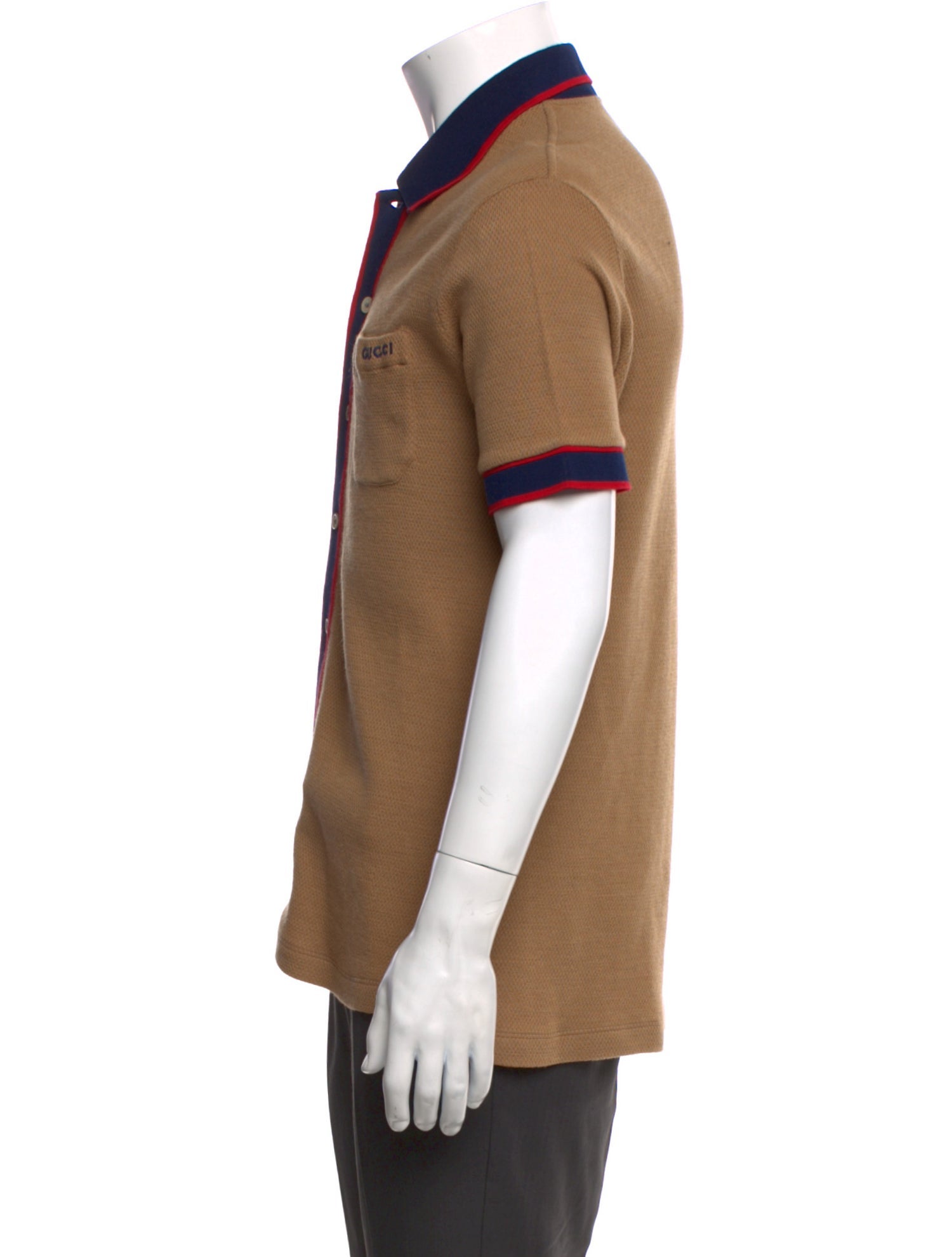 Gucci Web Accent Wool Polo Sweater