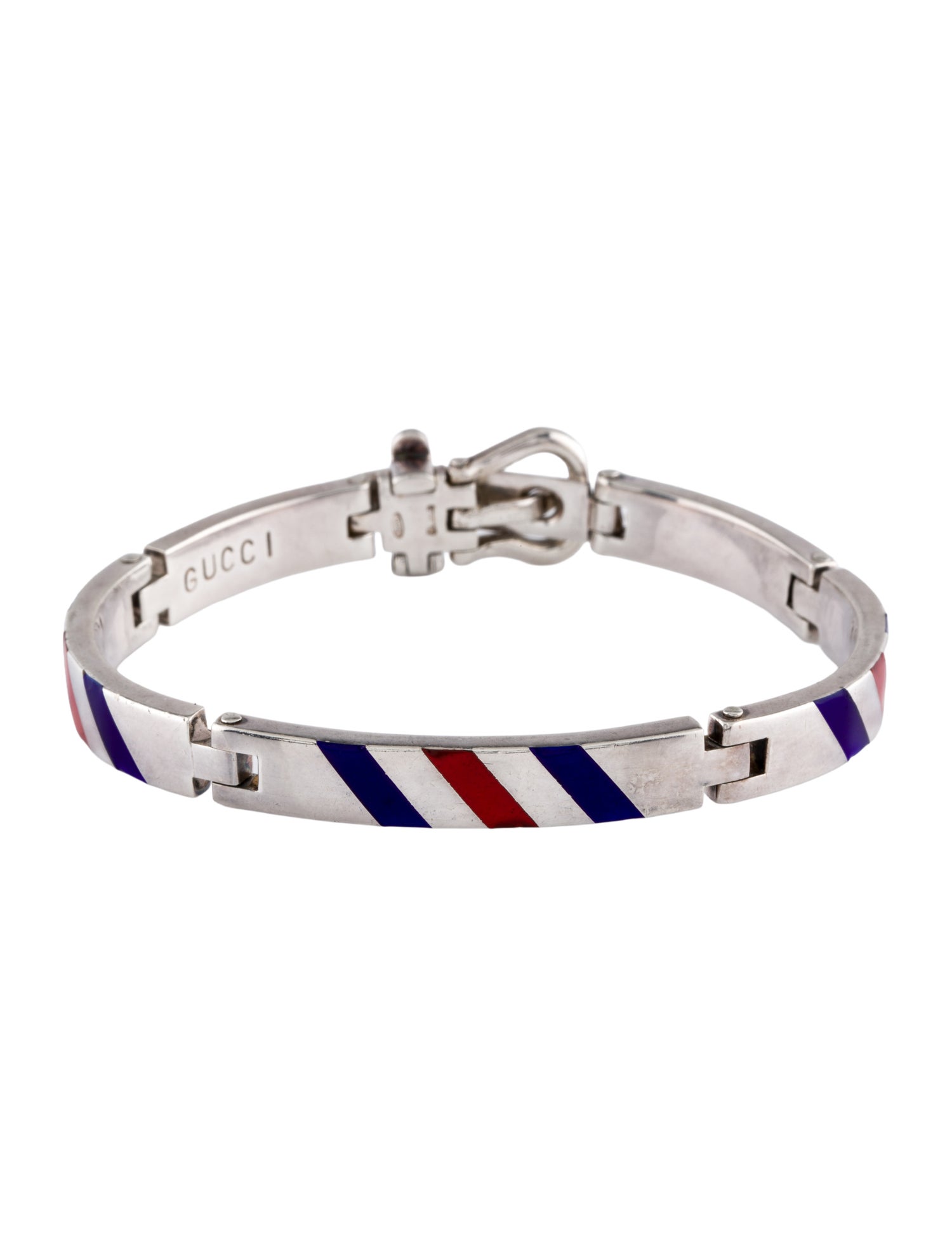Gucci Vintage Enamel Buckle Link Bracelet