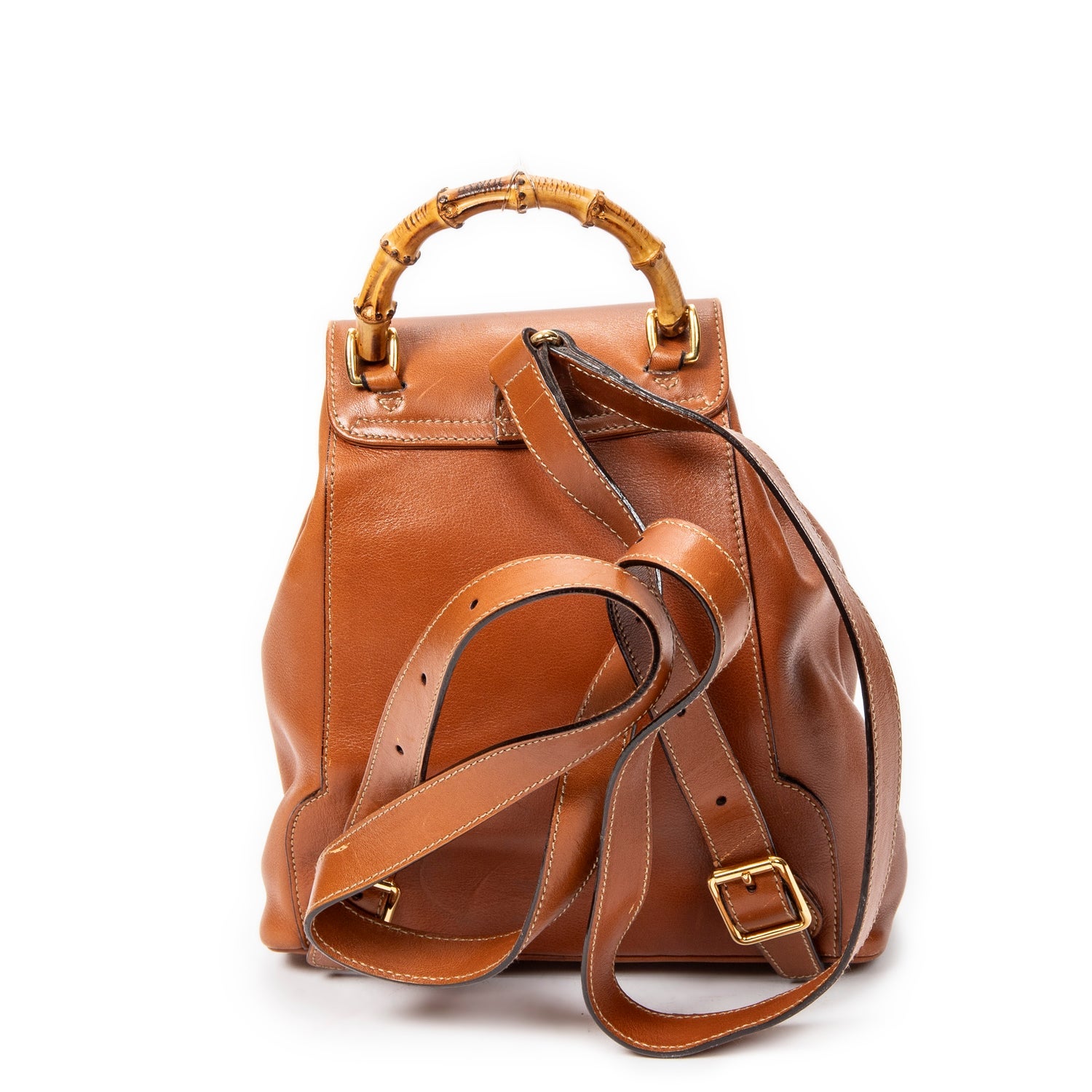 Gucci Leather Mini Bamboo Backpack