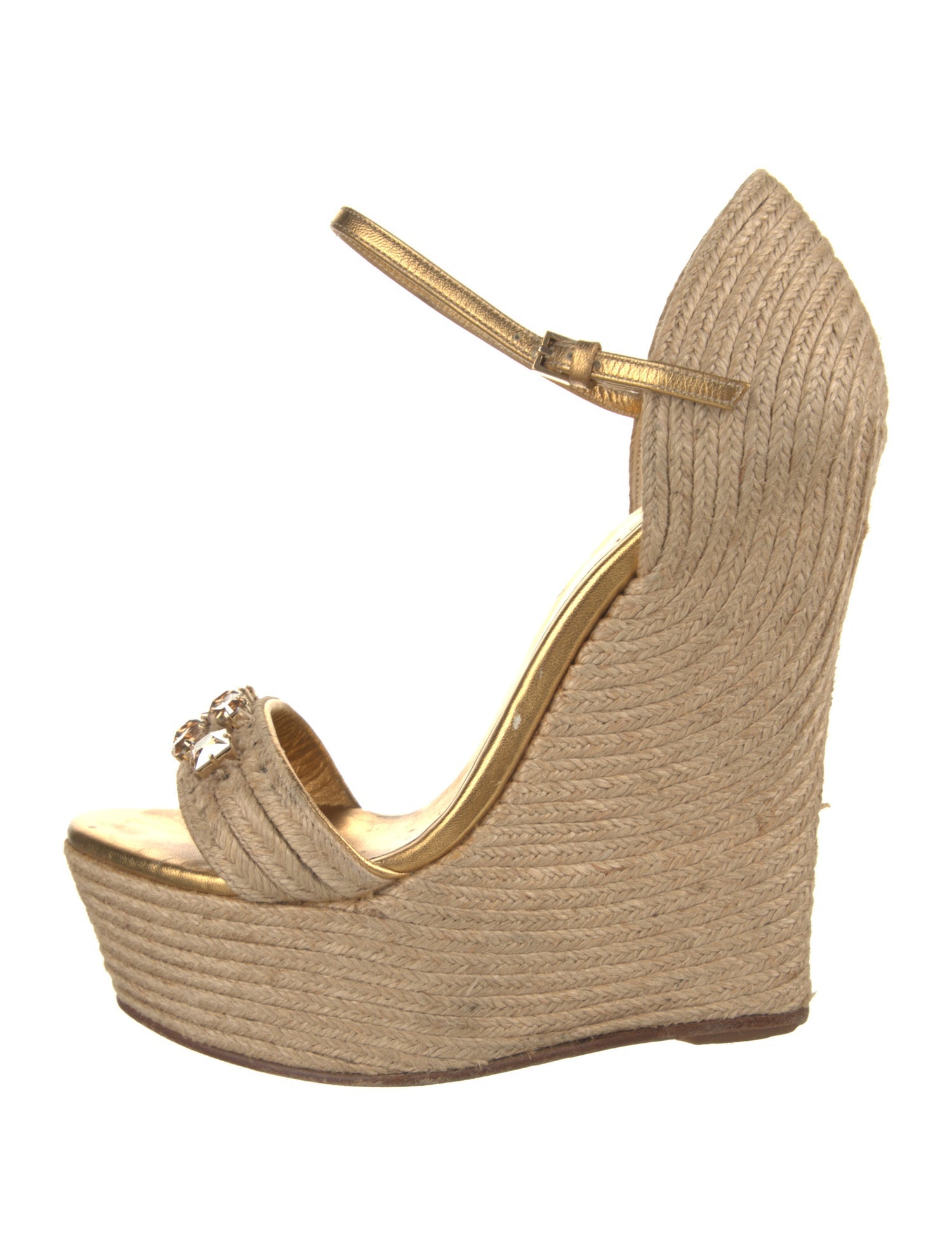 Gucci Jute Colorblock Pattern Espadrilles