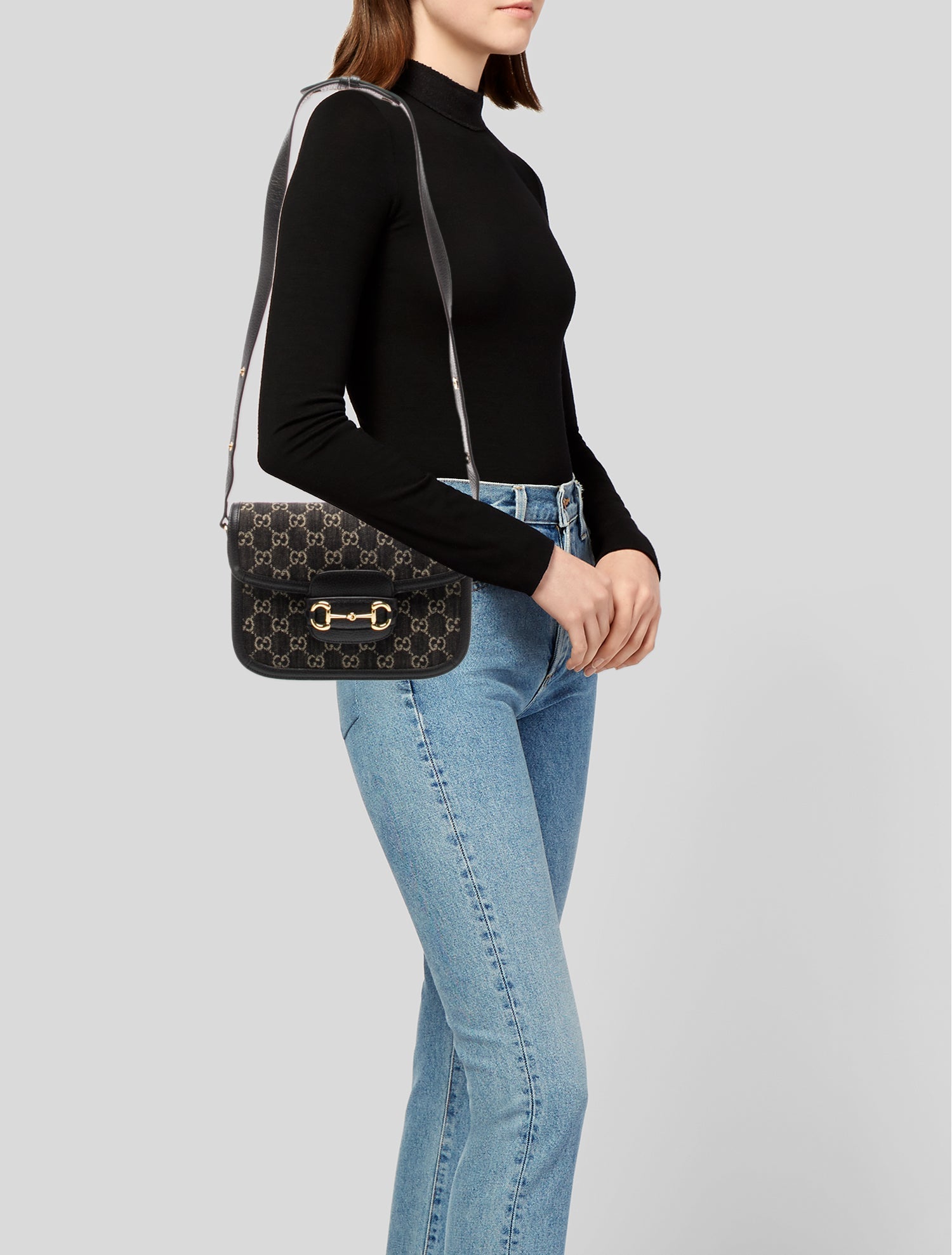 Gucci GG Denim Horsebit 1955 Small