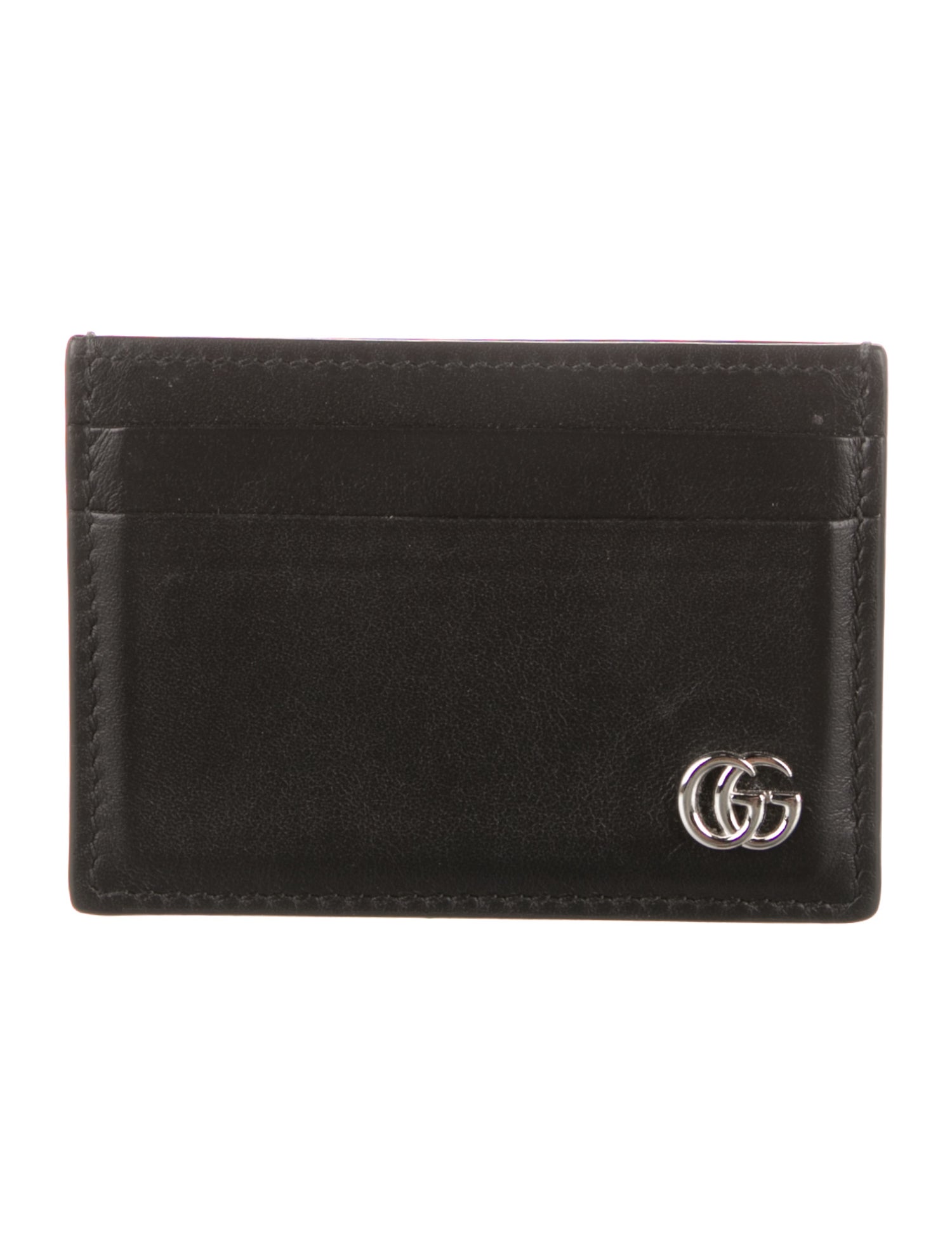Gucci GG Marmont Card Case w/ Money Clip Double G Logo Card Holder