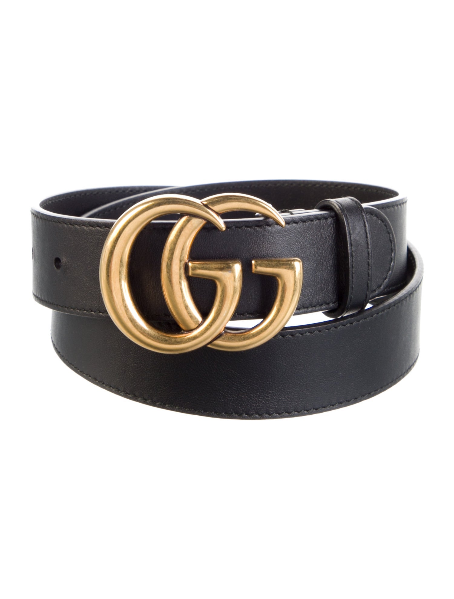 Gucci Double G Logo Skinny Belt