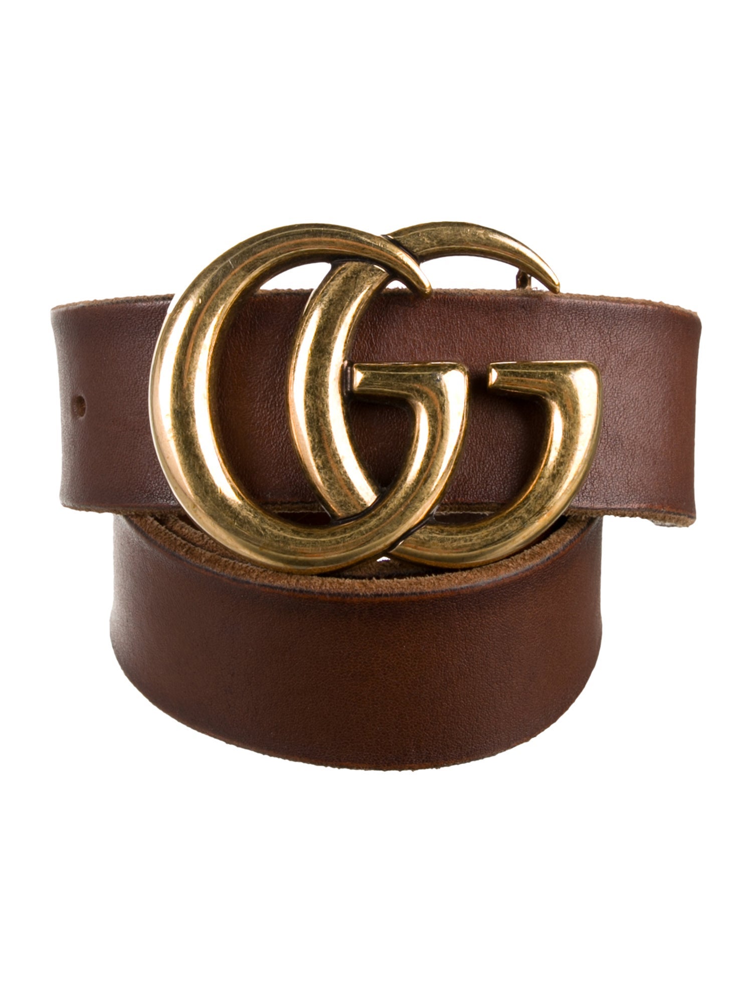 Gucci Double G Logo Leather Belt