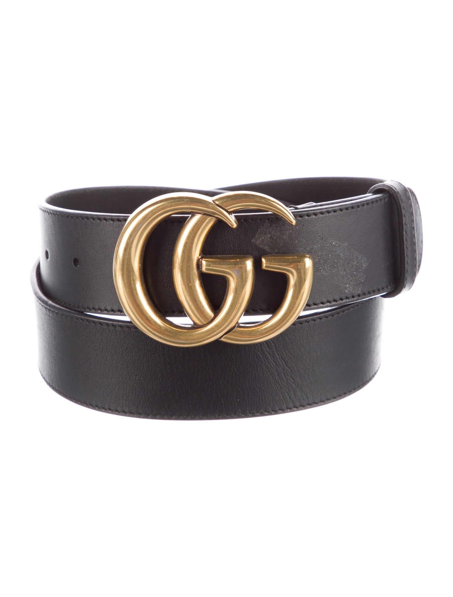 Gucci Double G Logo Leather Belt