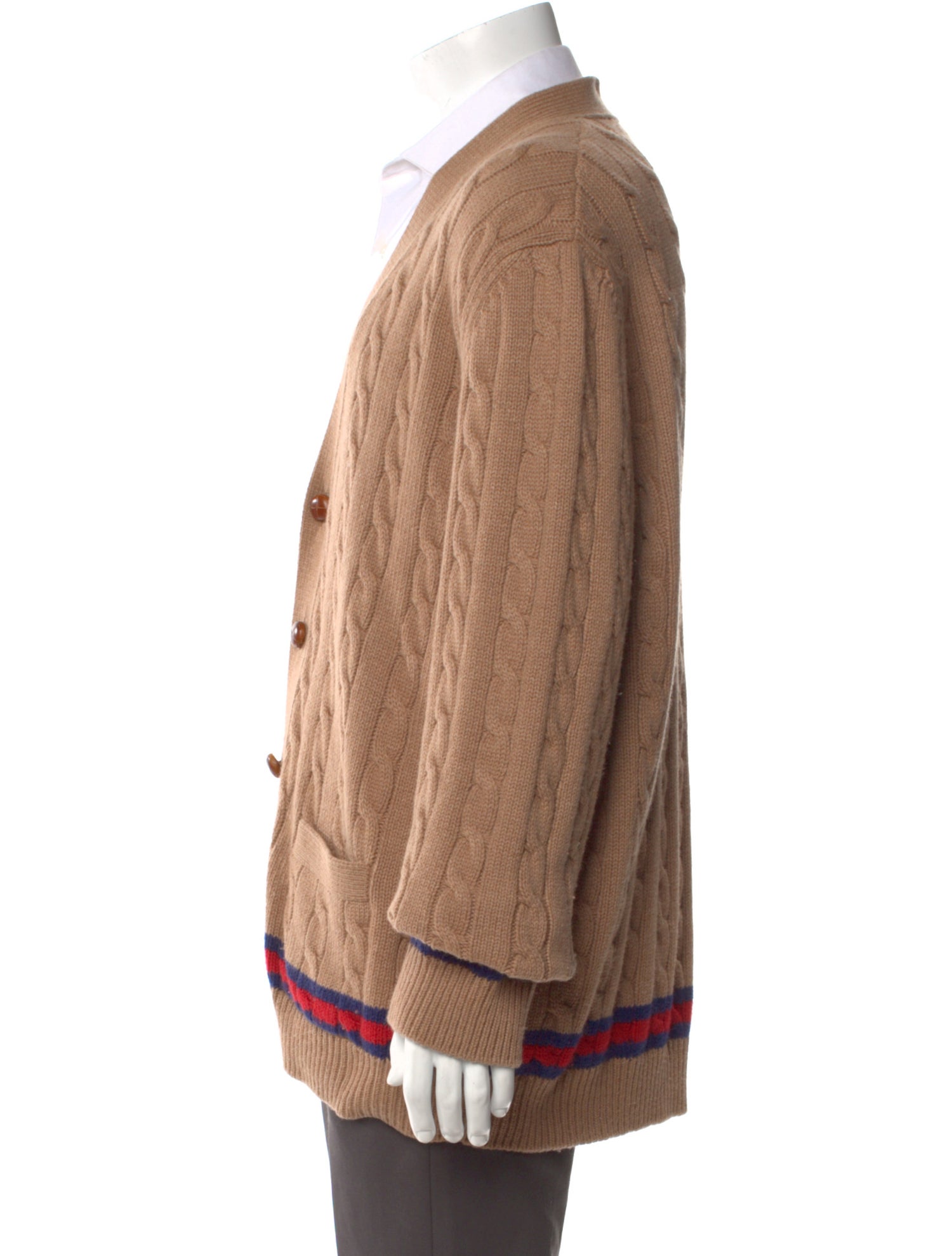 Gucci Sylvie Web Accent Cashmere Cardigan