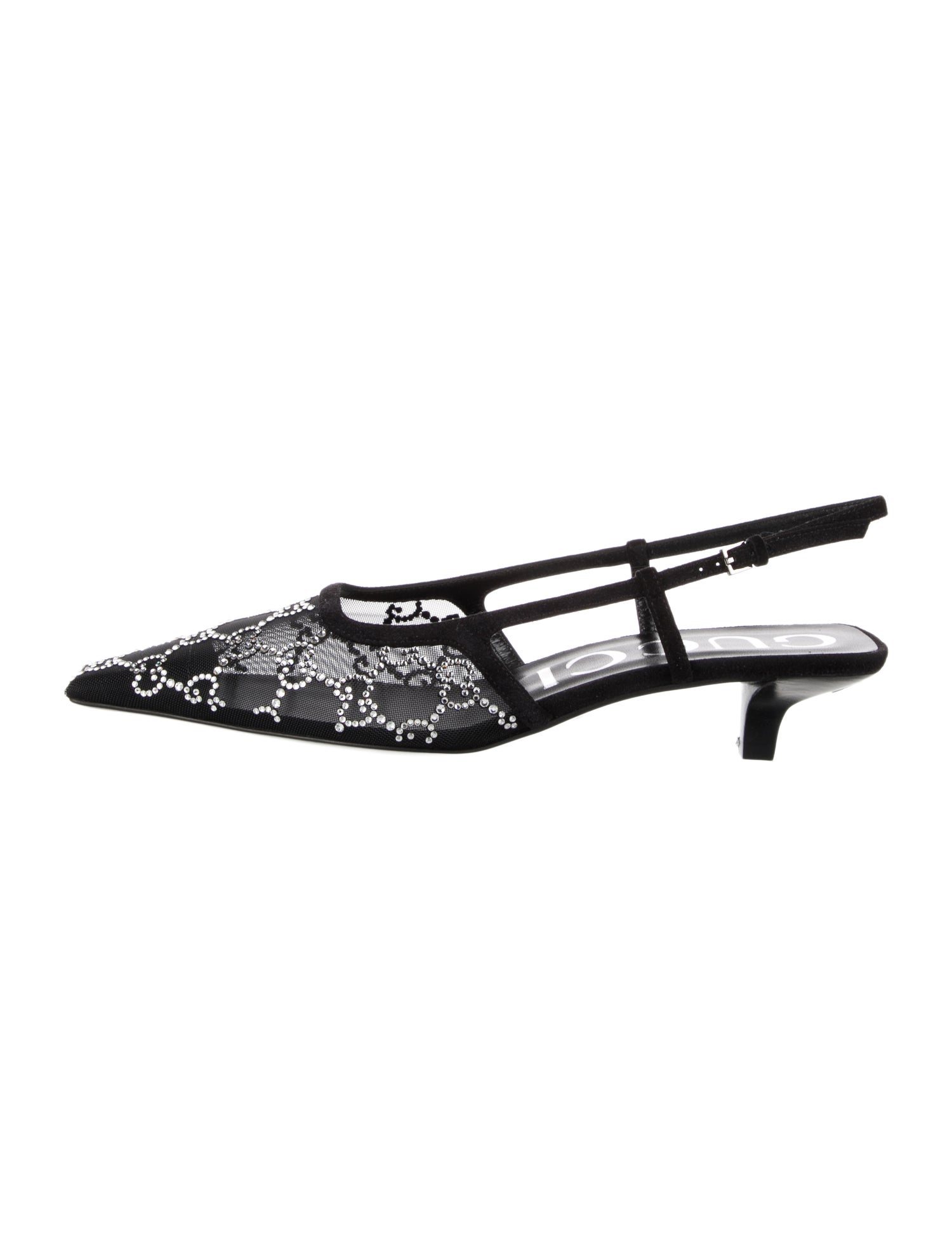 Gucci GG Logo Mesh Slingback Flats