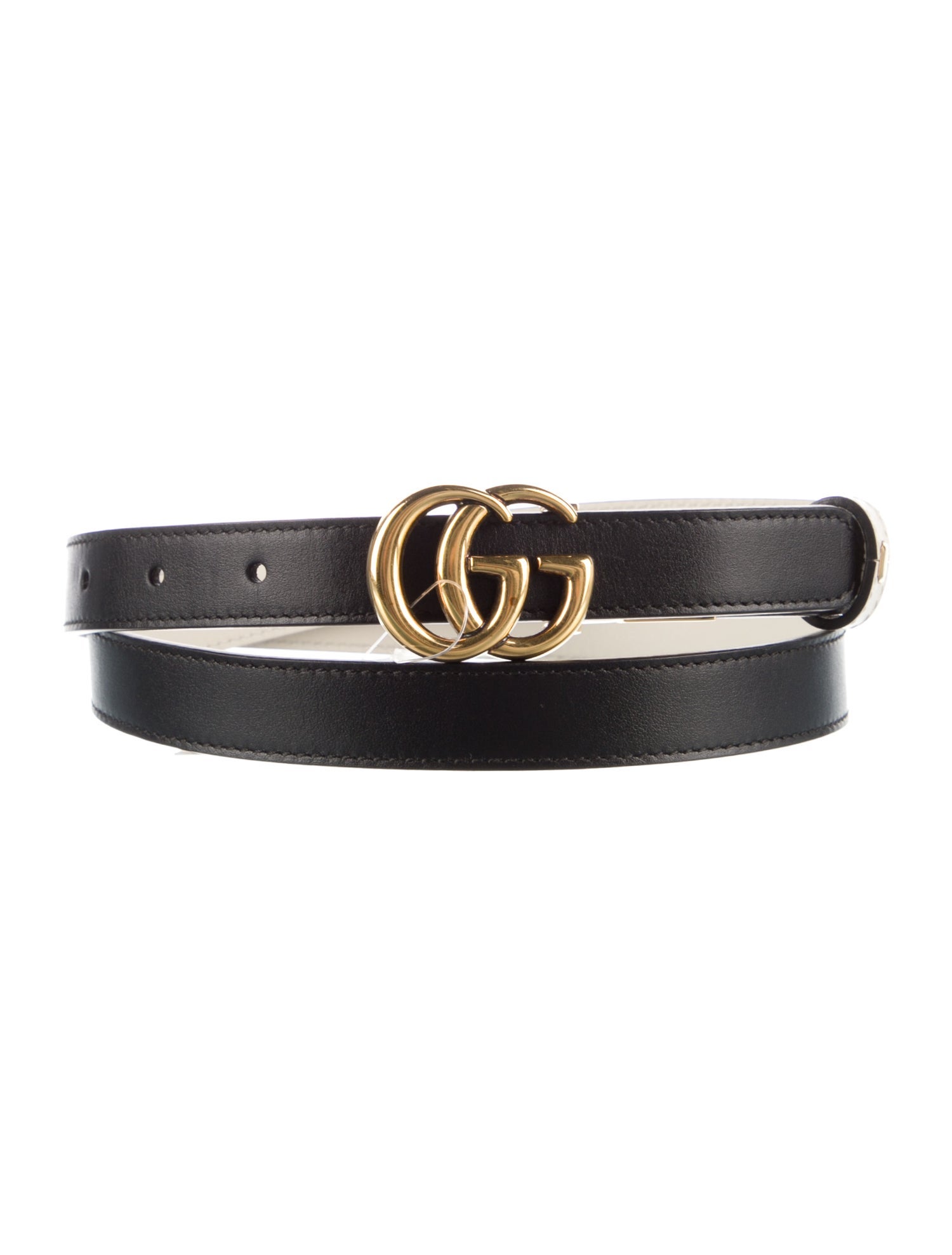 Gucci Double G Logo Skinny Belt