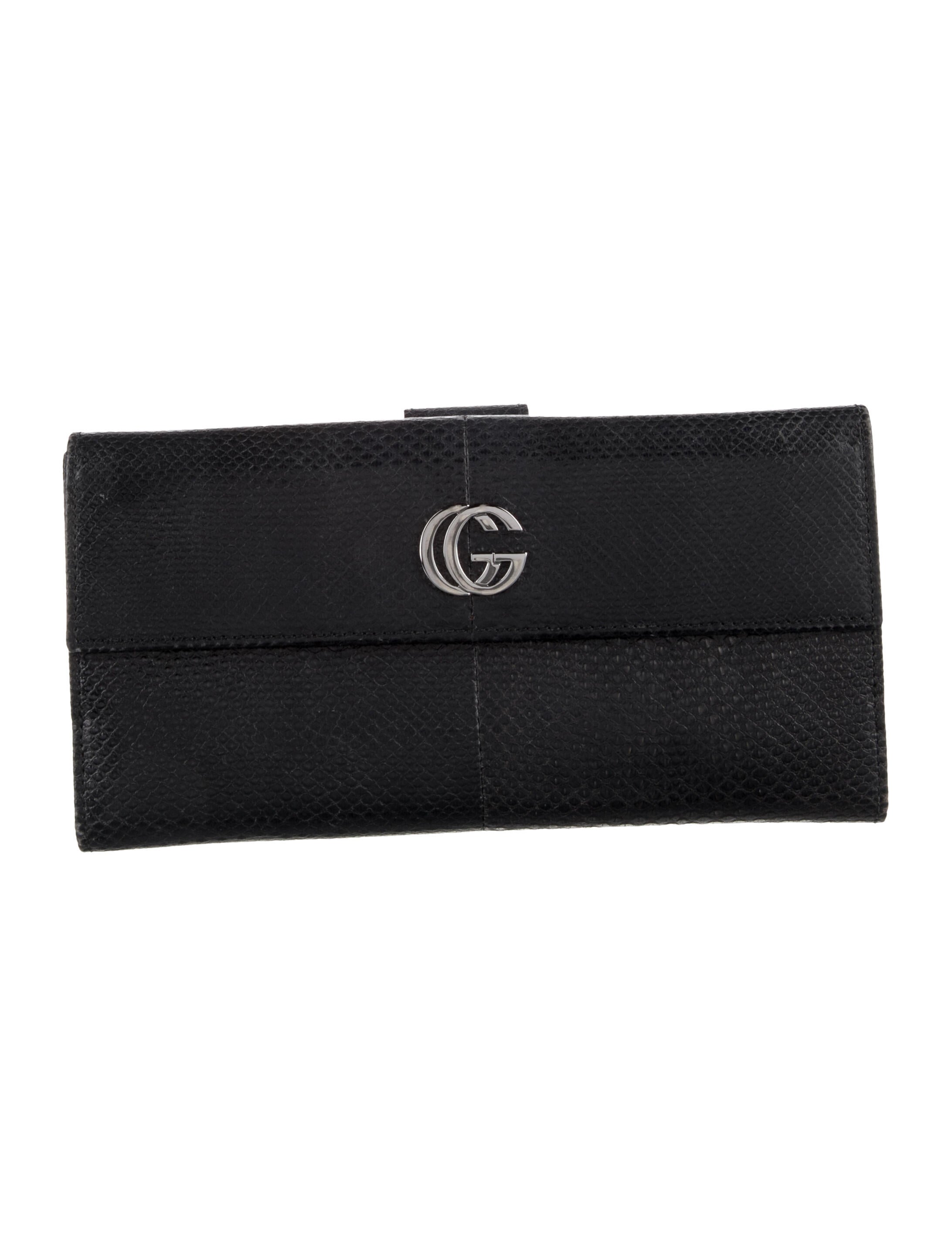Gucci GG Logo Snakeskin Continental Wallet