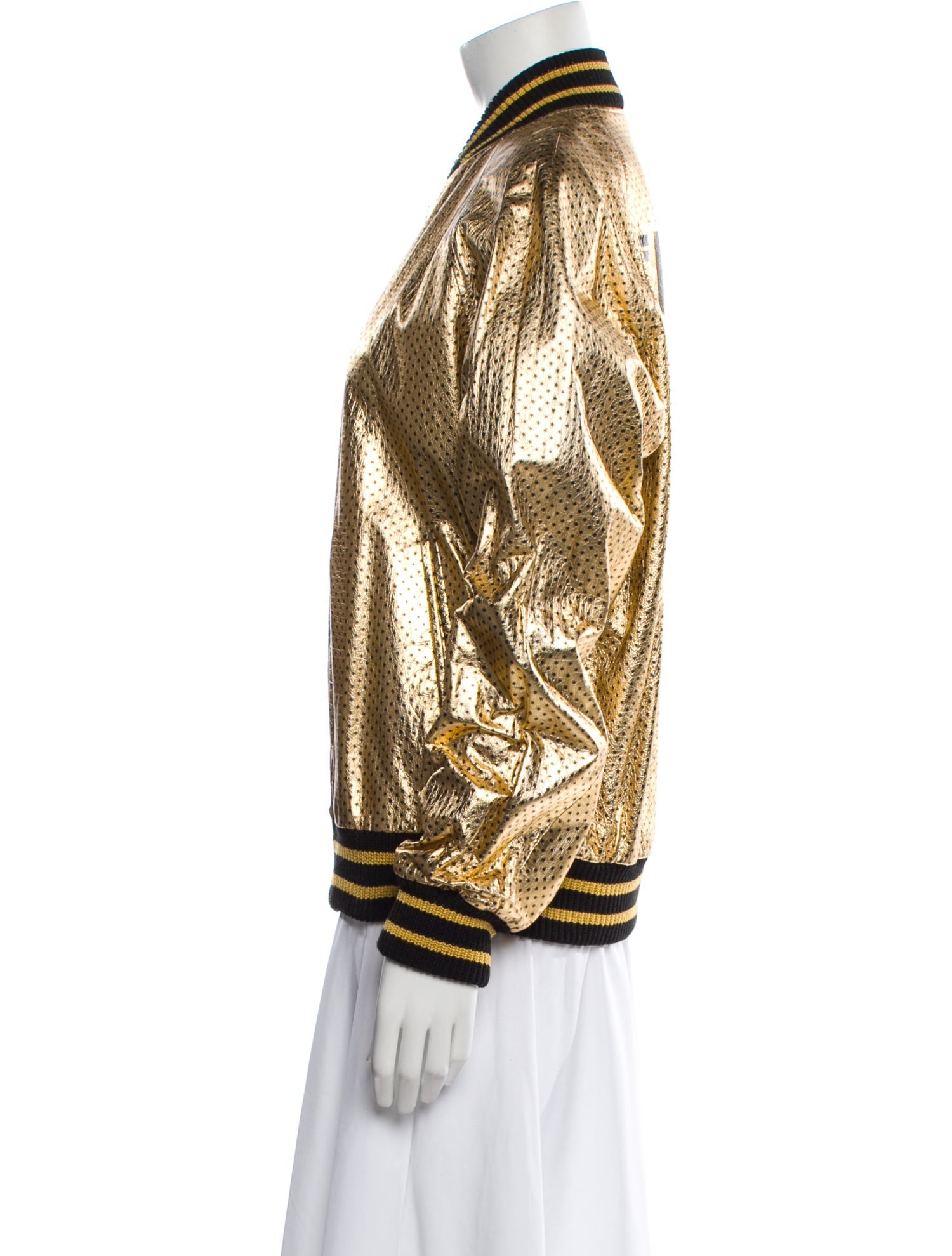 Gucci Guccy Sega Star Bomber Jacket Leather Bomber Jacket