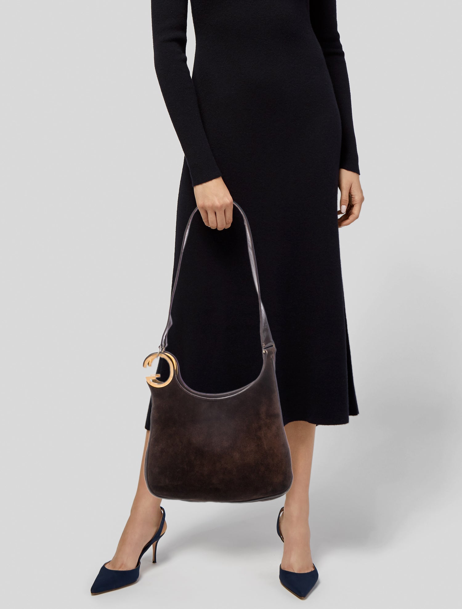 Gucci Suede Suede Shoulder Bag Vintage Medium