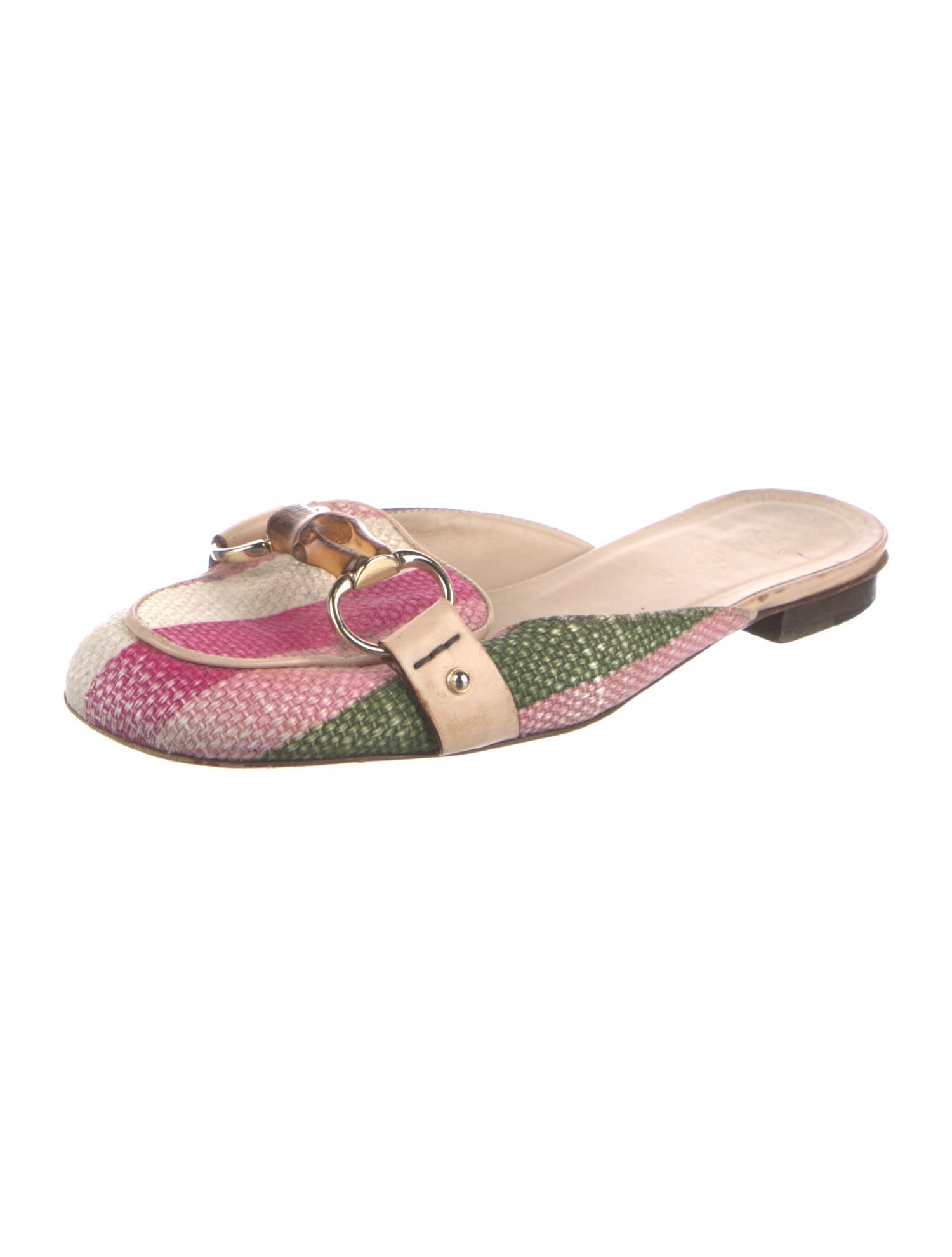 Gucci Horsebit Accent Canvas Mules