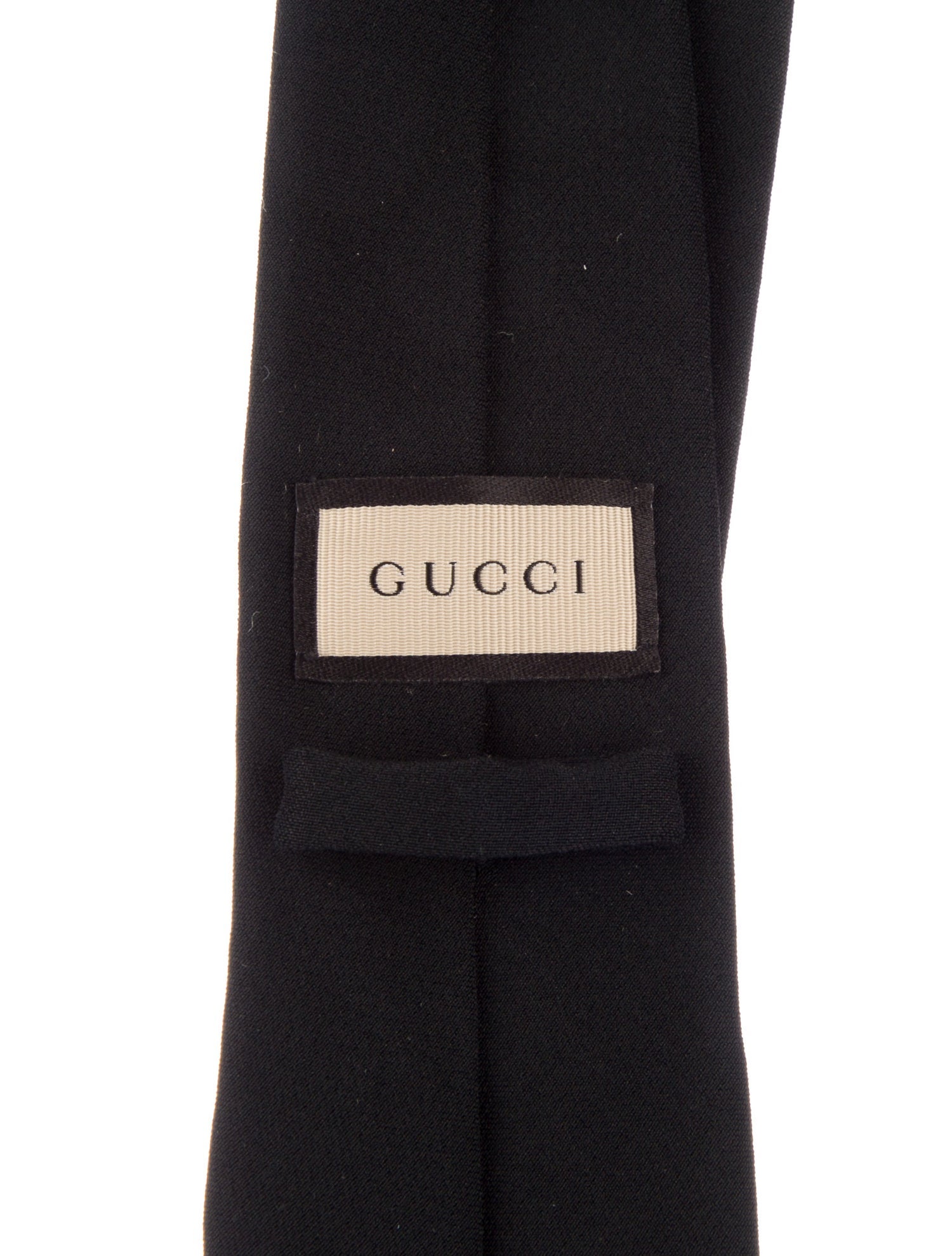 Gucci Black Solid Tie