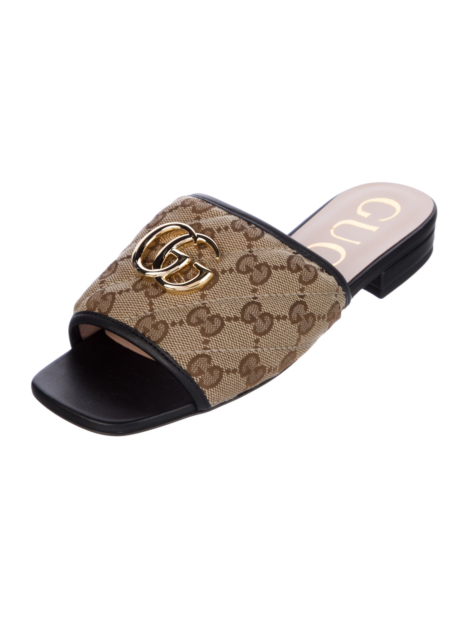 Gucci GG Canvas Canvas Slides w/ Tags