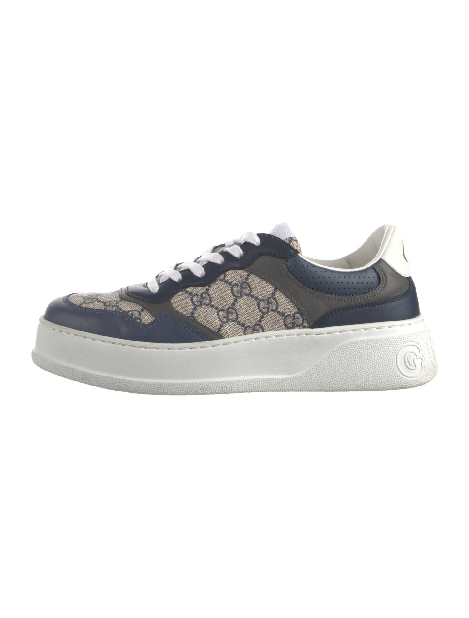 Gucci GG Supreme Leather Trim Embellishment Sneakers