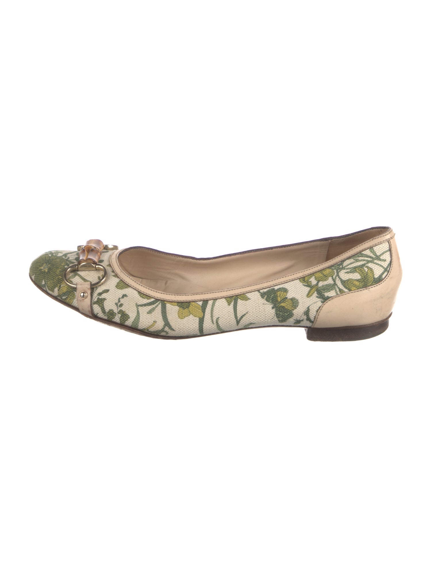 Gucci Flora Print Canvas Flats