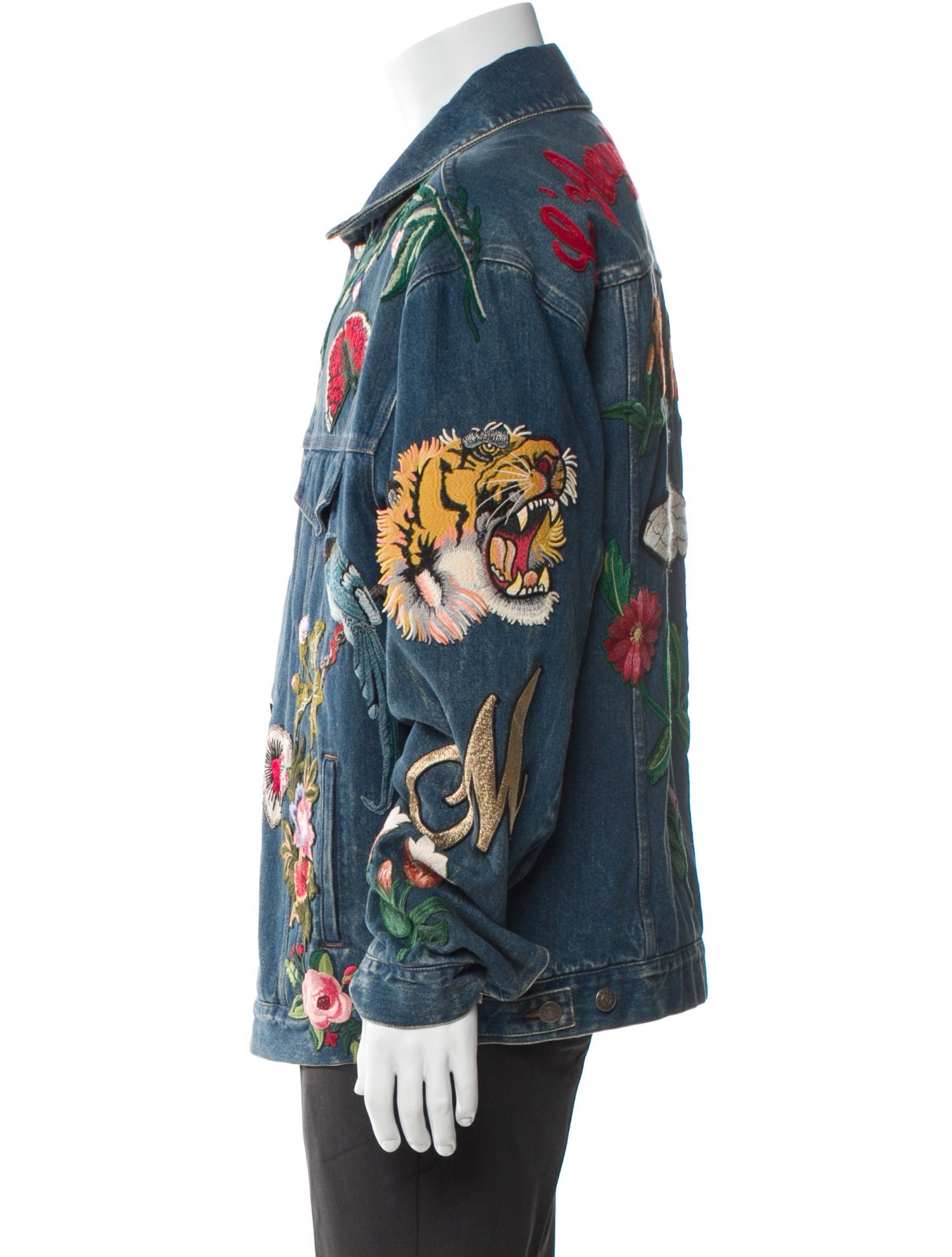 Gucci 2016 Floral Print Denim Jacket