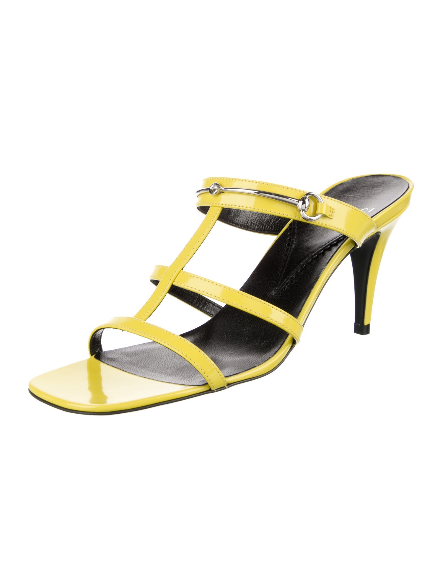 Gucci Horsebit Accent Patent Leather Slides