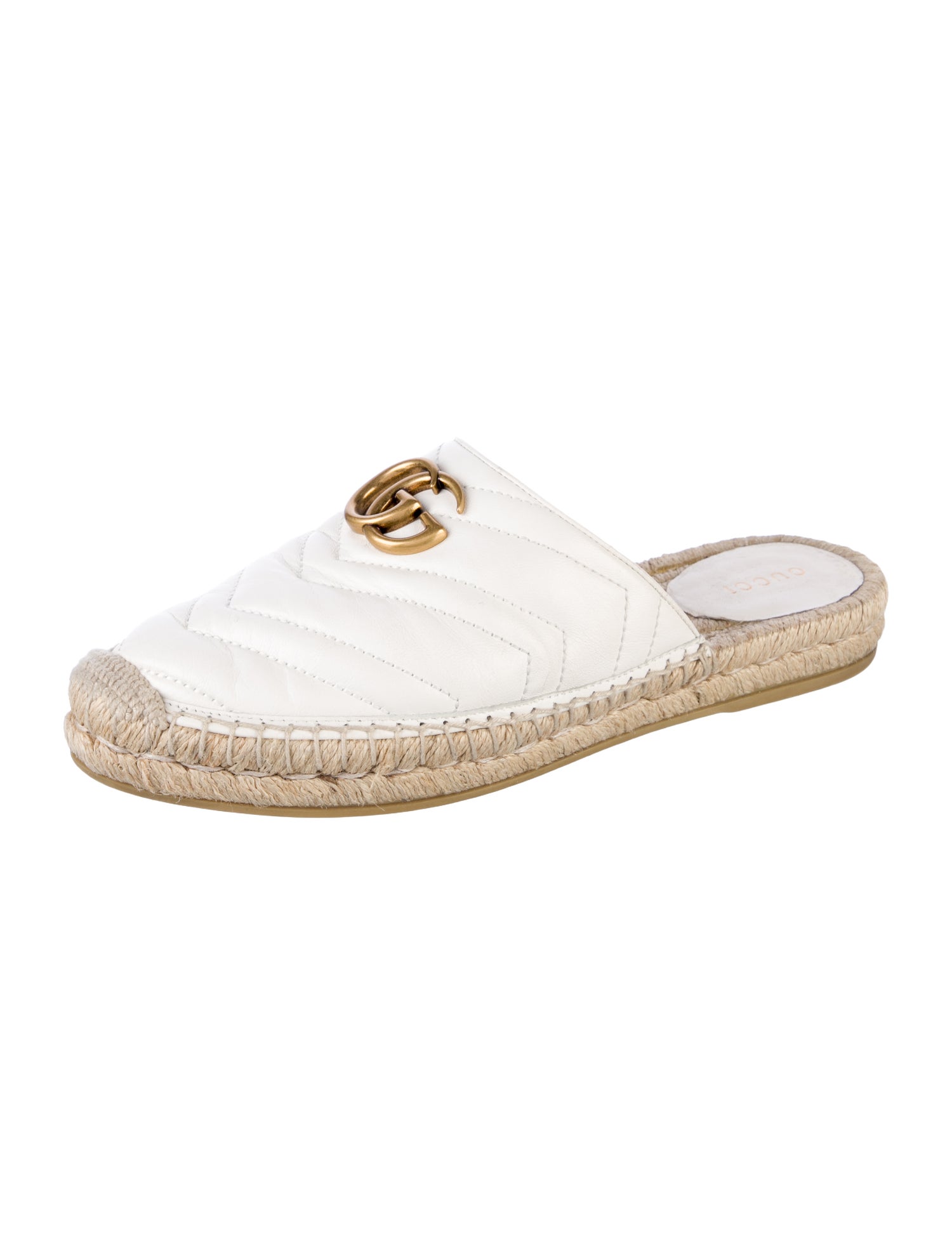 Gucci Double G Logo Leather Espadrilles
