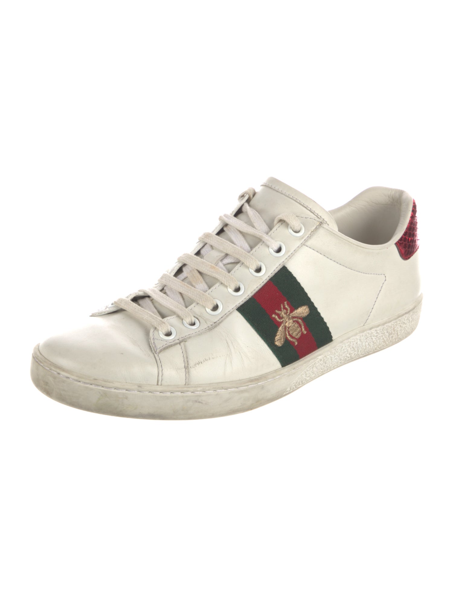 Gucci Web Accent Leather Sneakers