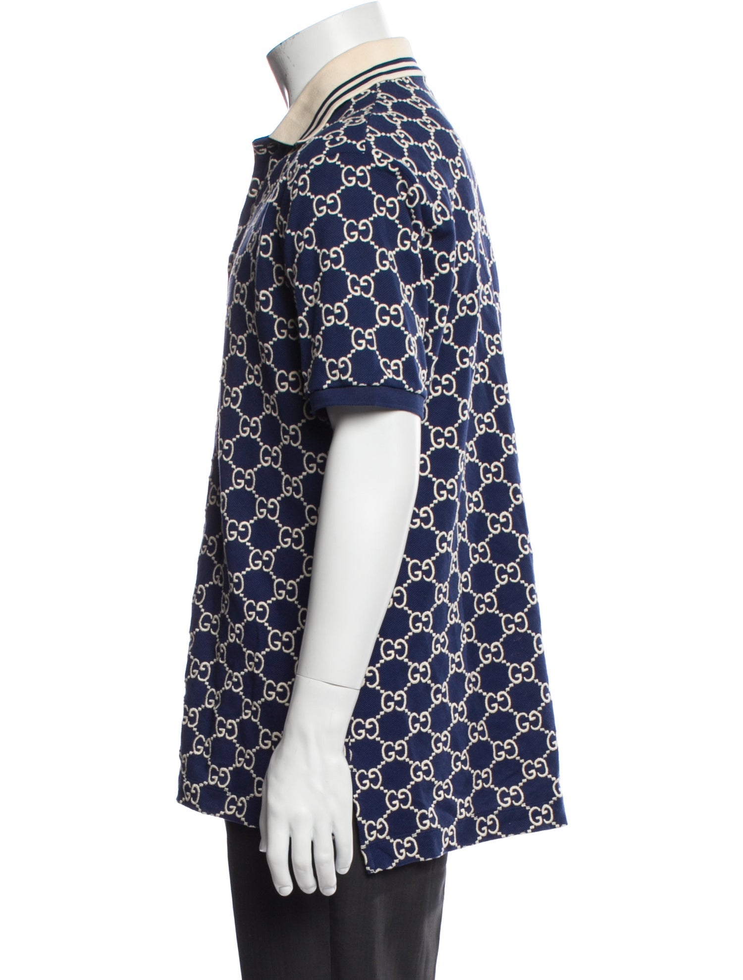 Gucci Printed V-Neck Polo Shirt