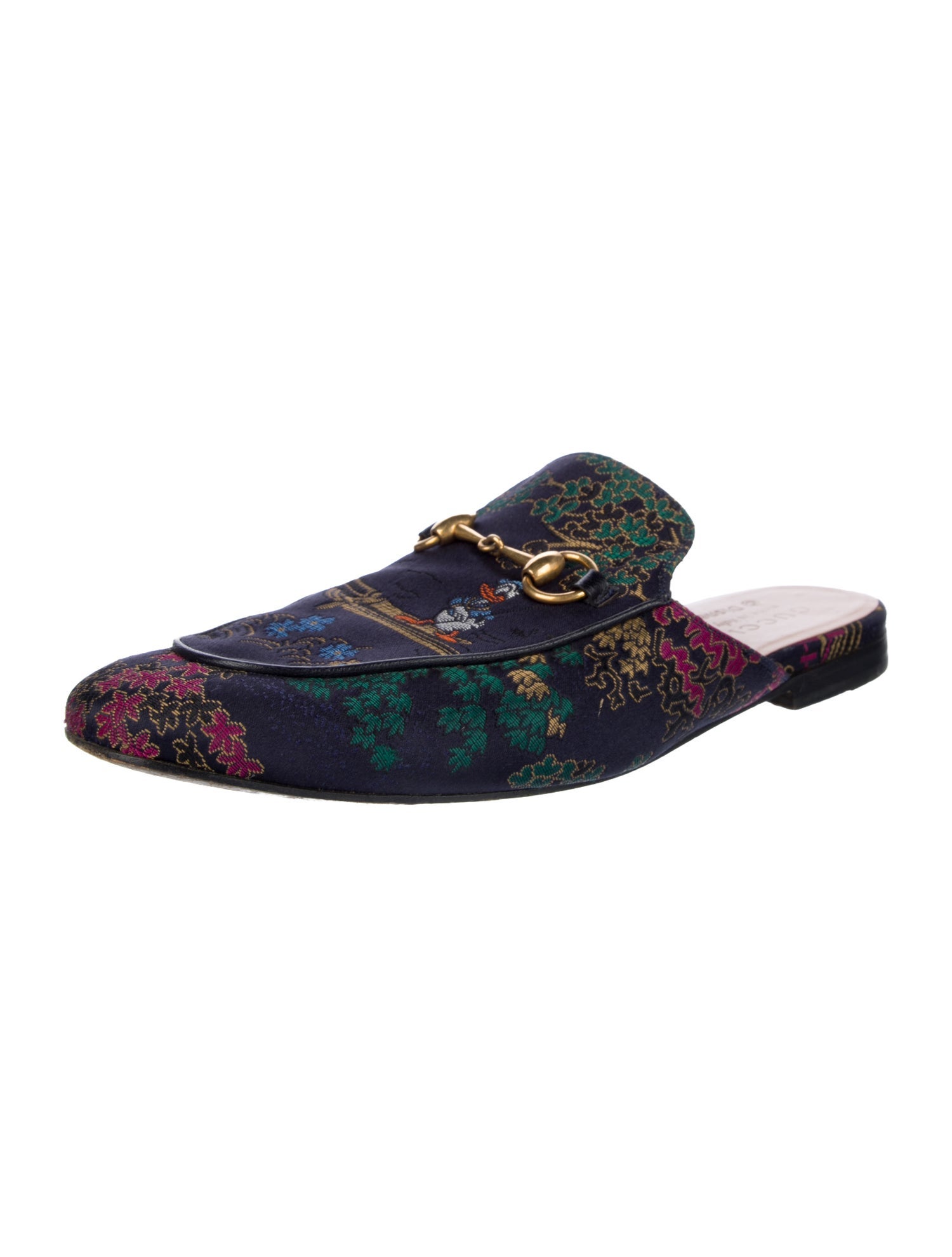 Gucci Horsebit Accent Printed Slippers