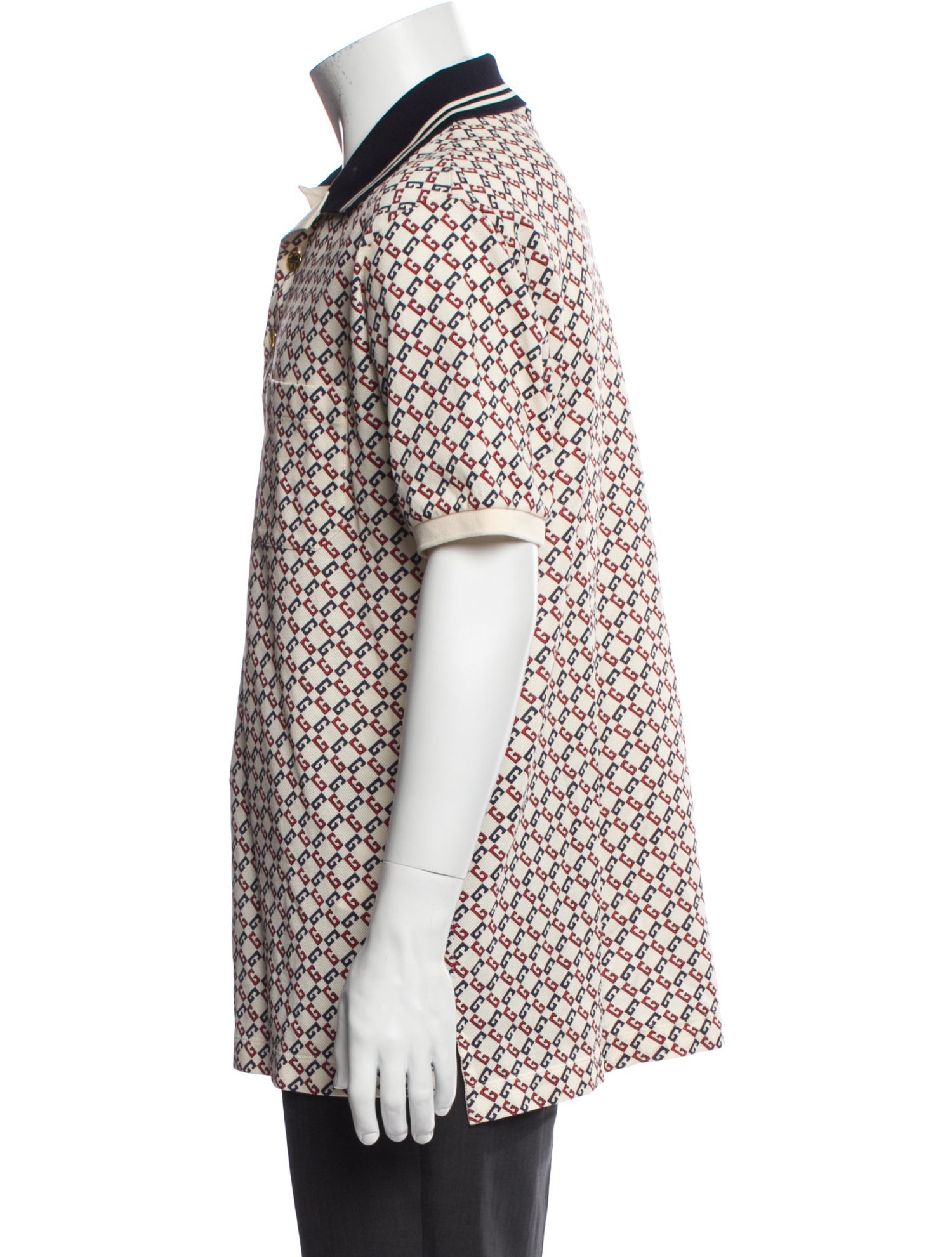 Gucci Printed Crew Neck Polo Shirt w/ Tags