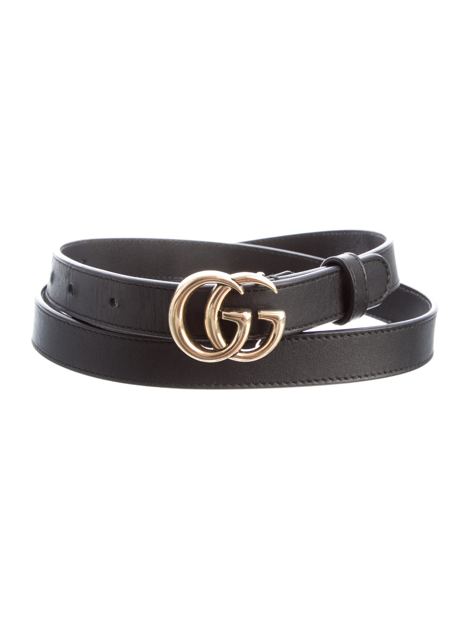 Gucci Double G Logo Skinny Belt