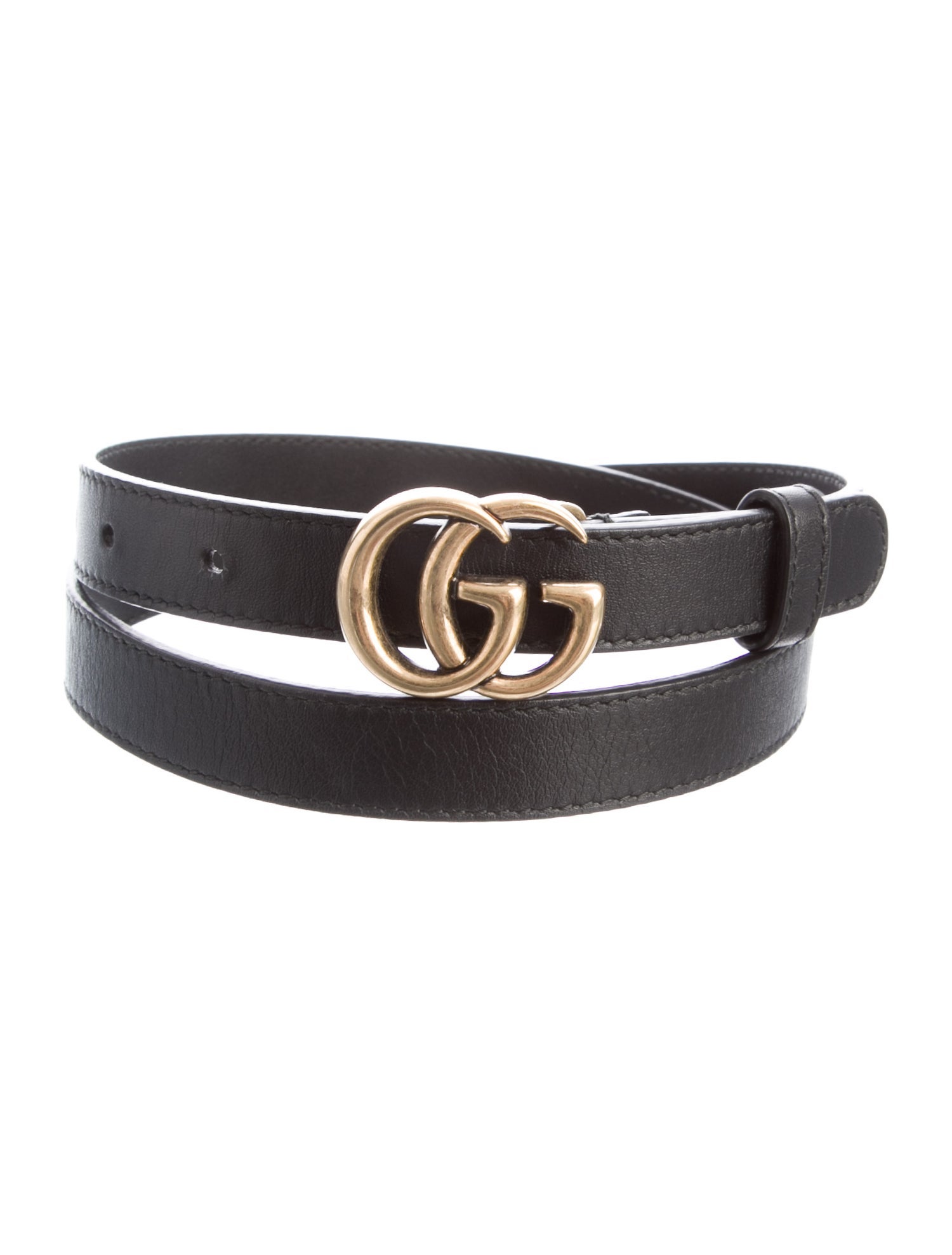 Gucci Double G Logo Skinny Belt