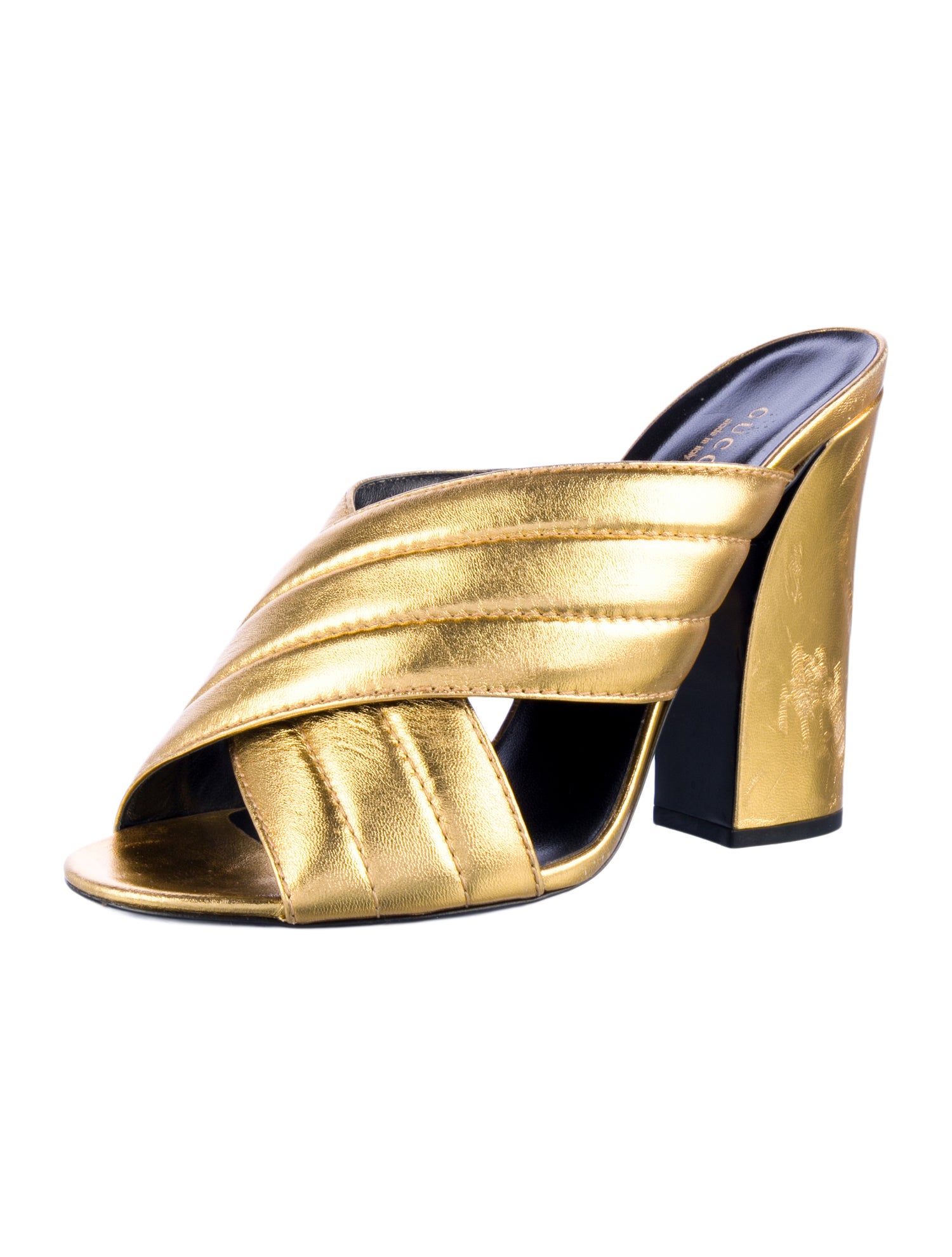 Gucci Quilted Pattern Leather Slides