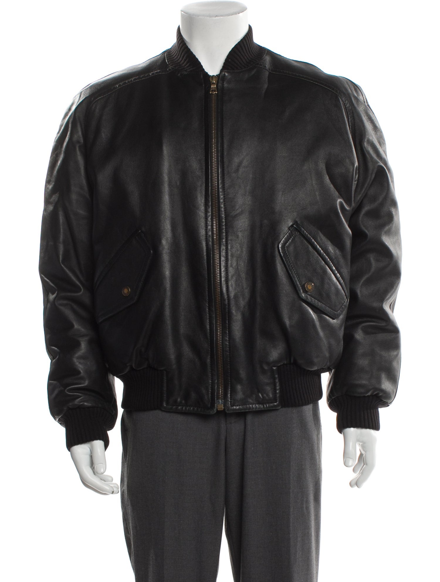 Gucci Vintage 1990's Leather Bomber Jacket