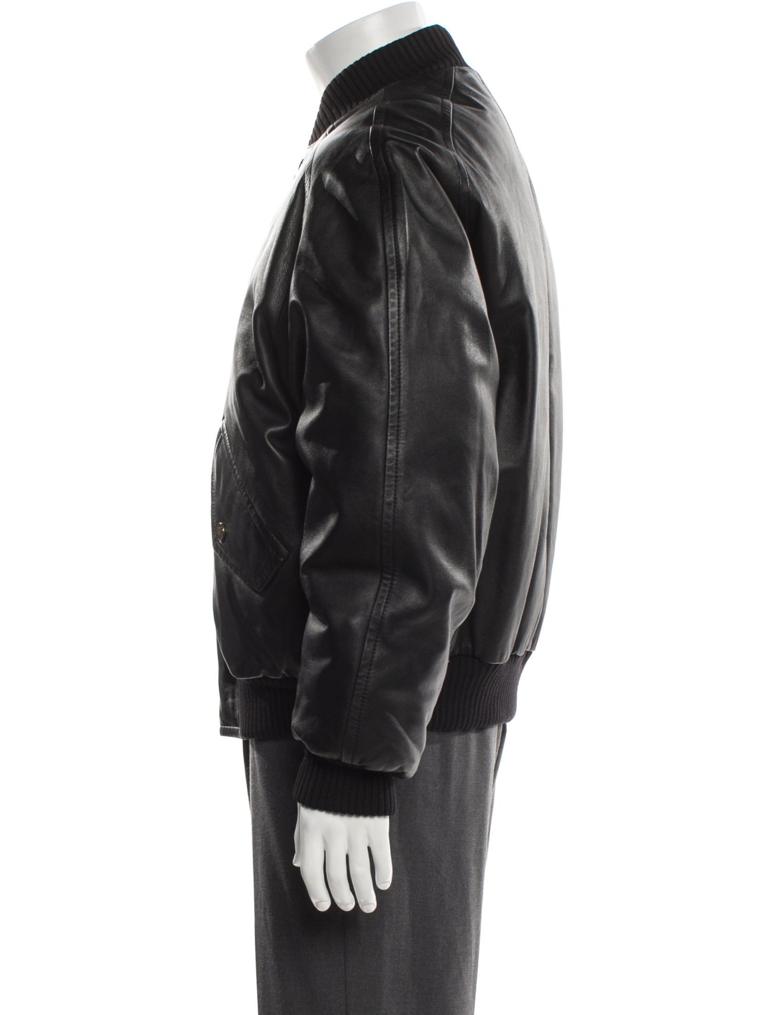 Gucci Vintage 1990's Leather Bomber Jacket