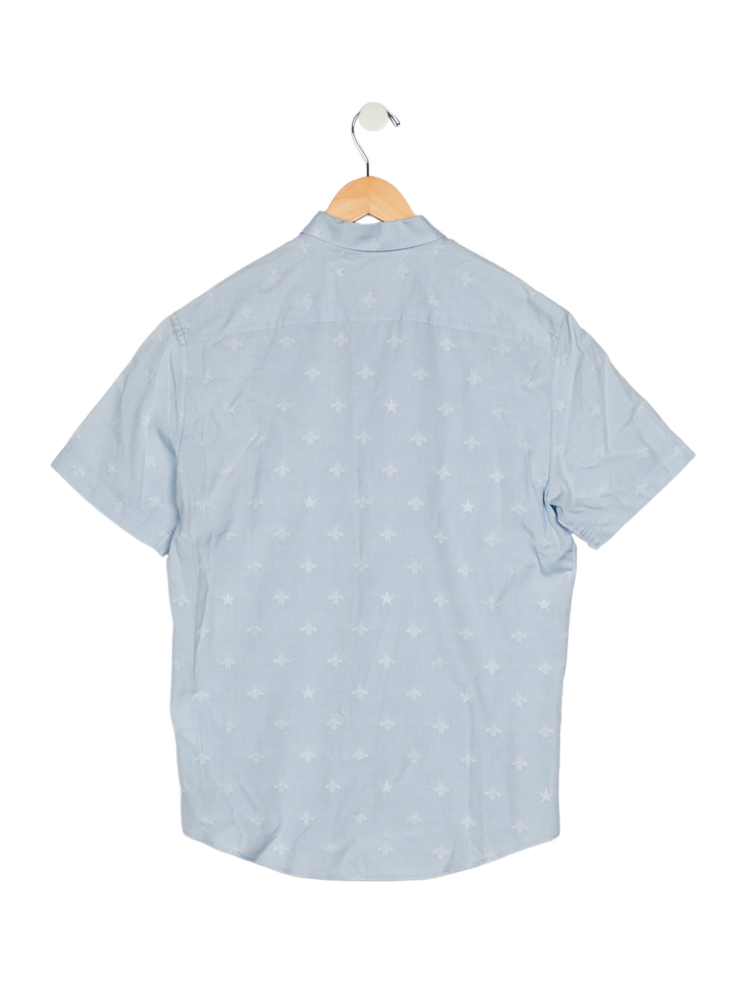 Gucci Blue patterned casual button up short sleeve shirt